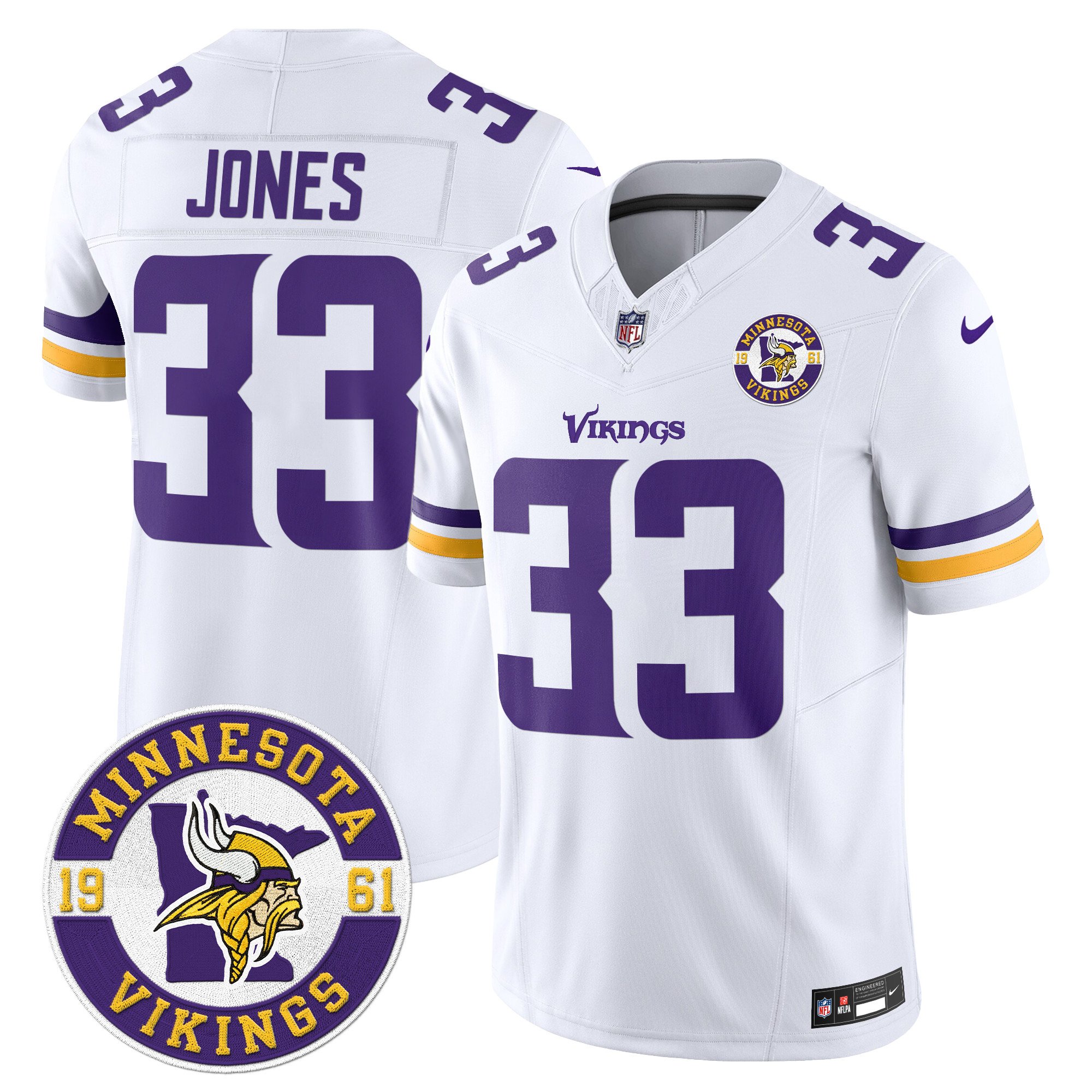 Men's Minnesota Vikings 2024 Vapor Limited Jersey V2 - Est. 1961 Patch - All Stitched - Image 32