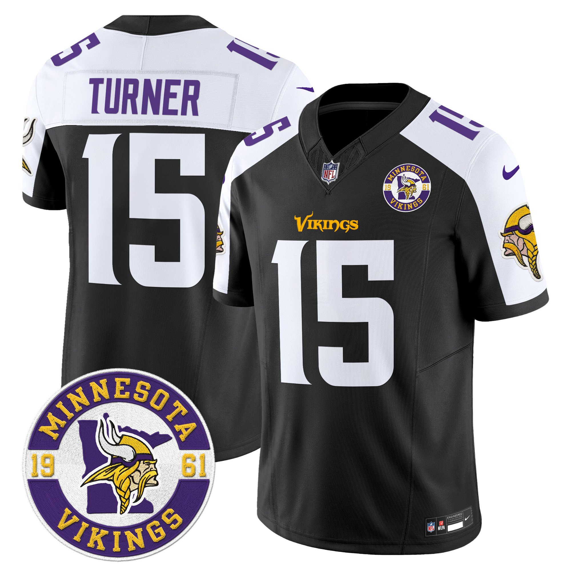 Men's Minnesota Vikings 2024 Vapor Limited Jersey V2 - Est. 1961 Patch - All Stitched - Image 13
