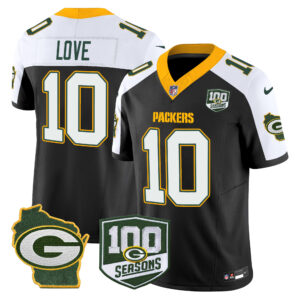 Men's Packers 100th Season & Home Patch Vapor Limited Jersey - All Stitched