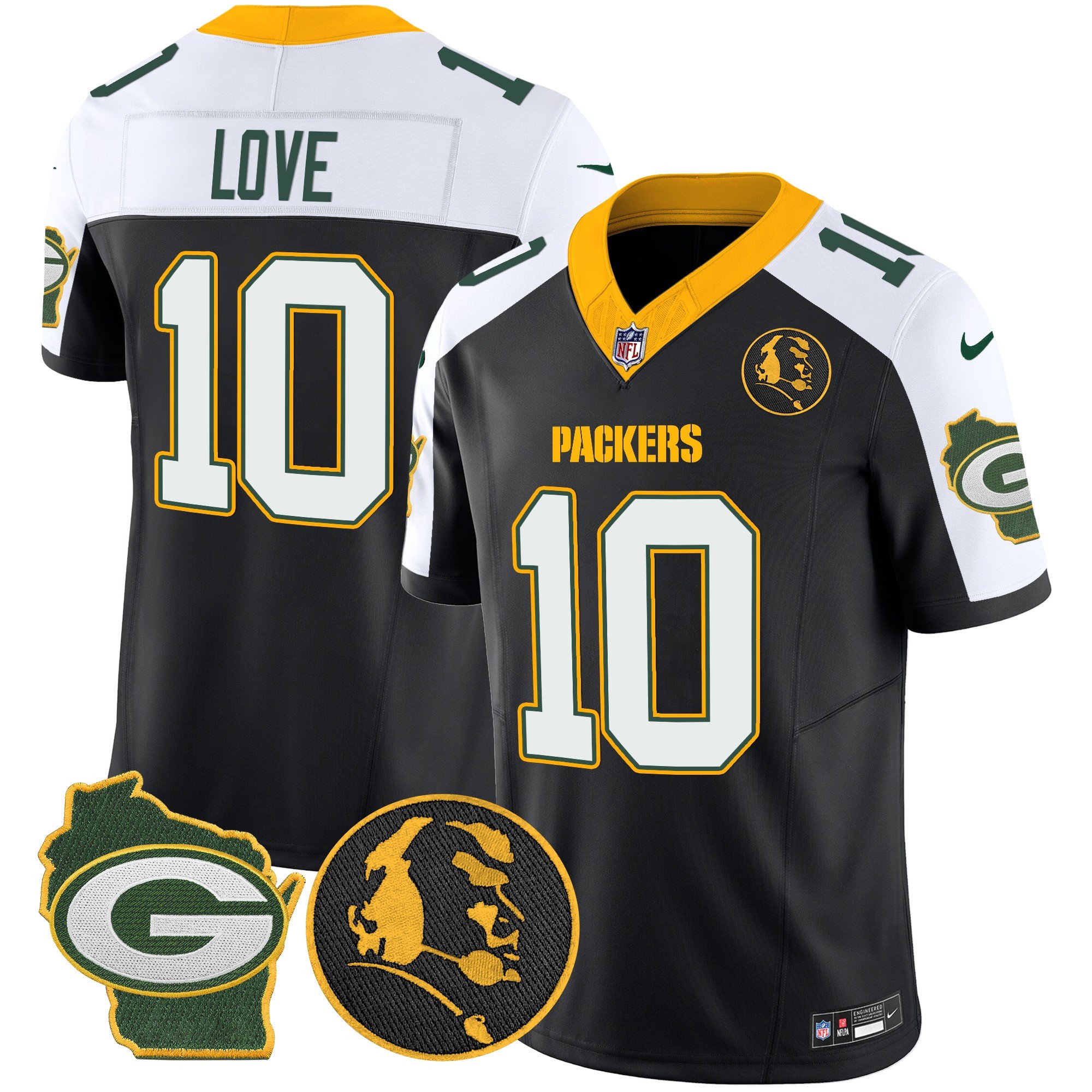 Men's Packers John Madden & Home Patch Vapor Limited Jersey - All Stitched
