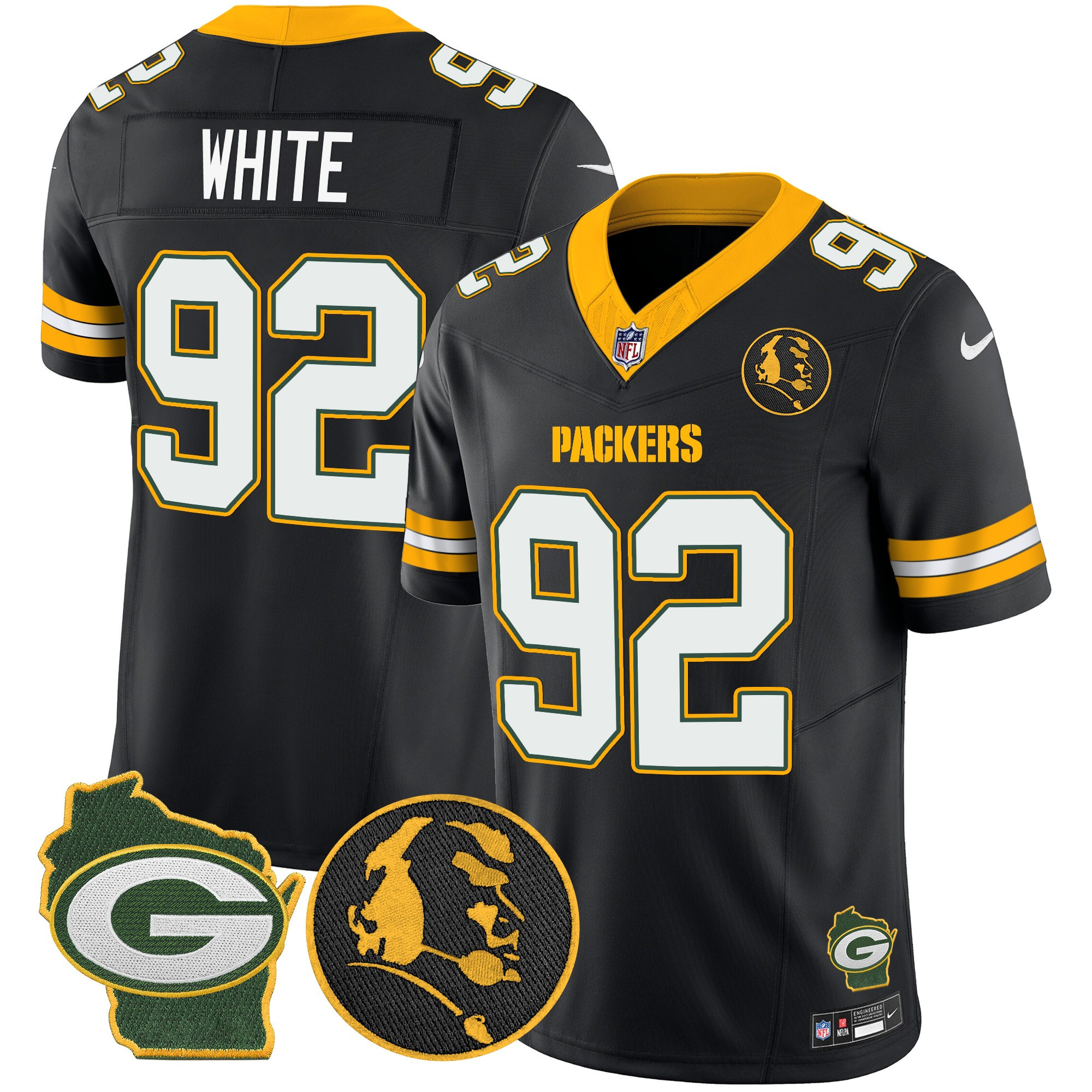 Men's Packers John Madden & Home Patch Vapor Limited Jersey - All Stitched - Image 39