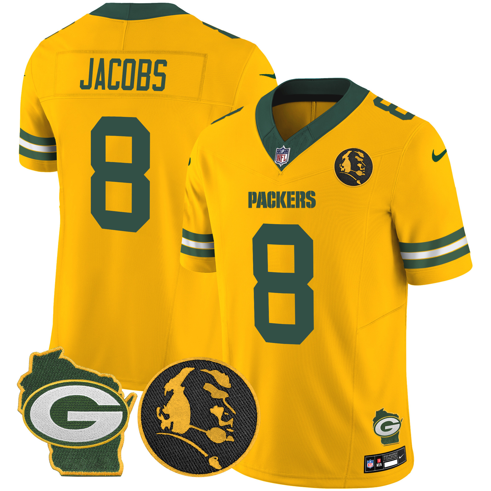 Men's Packers John Madden & Home Patch Vapor Limited Jersey - All Stitched - Image 42