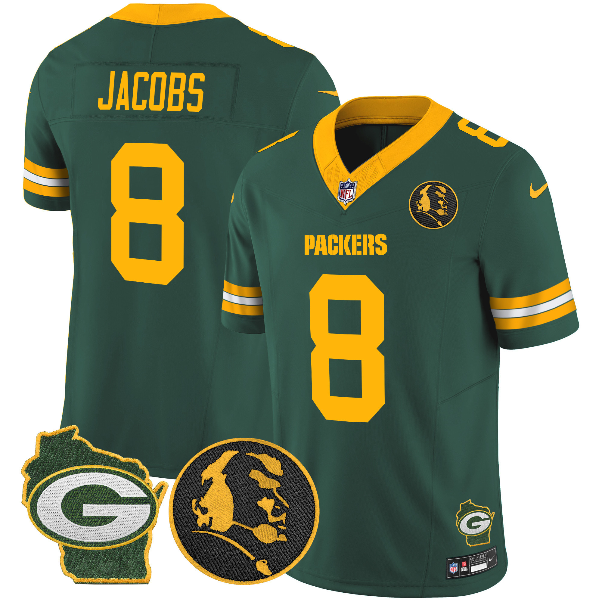 Men's Packers John Madden & Home Patch Vapor Limited Jersey - All Stitched - Image 18