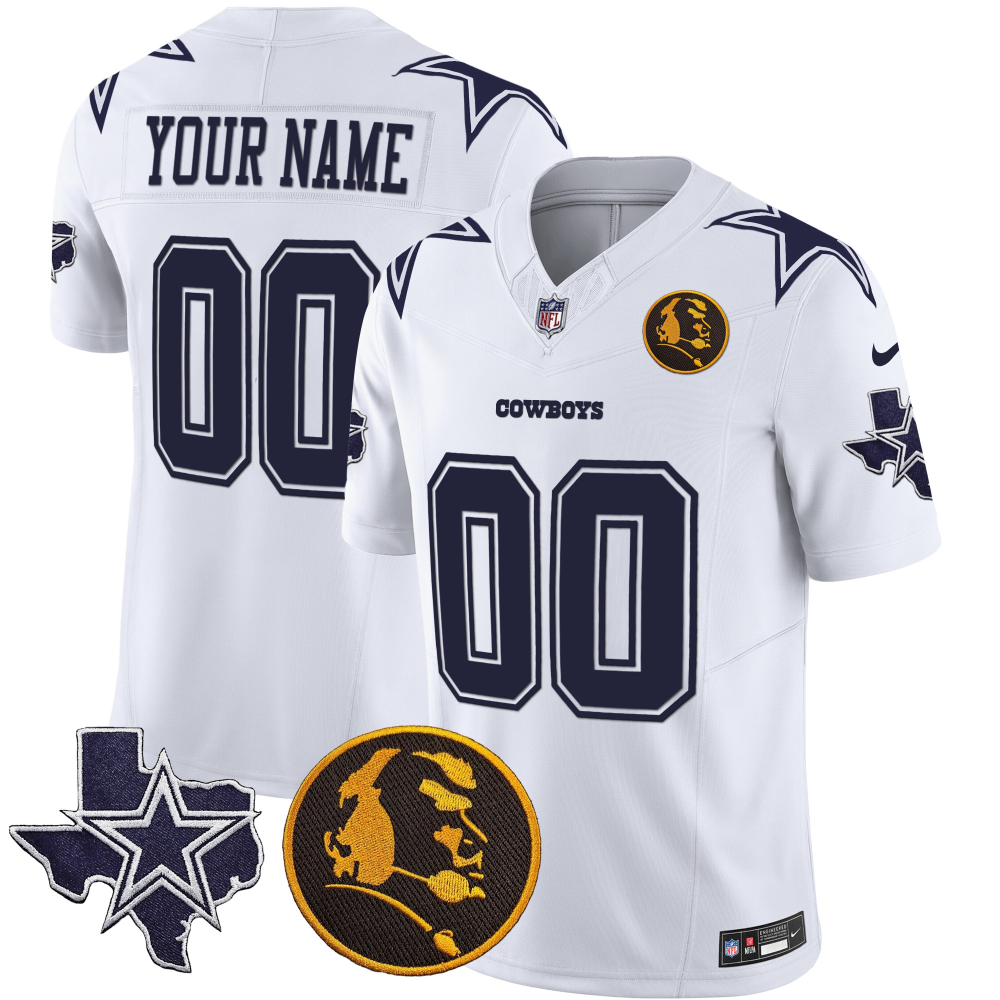 Cowboys Texas & John Madden Patch Vapor Limited Custom Jersey - All Stitched - Image 3