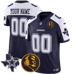 Cowboys Texas & John Madden Patch Vapor Limited Custom Jersey - All Stitched