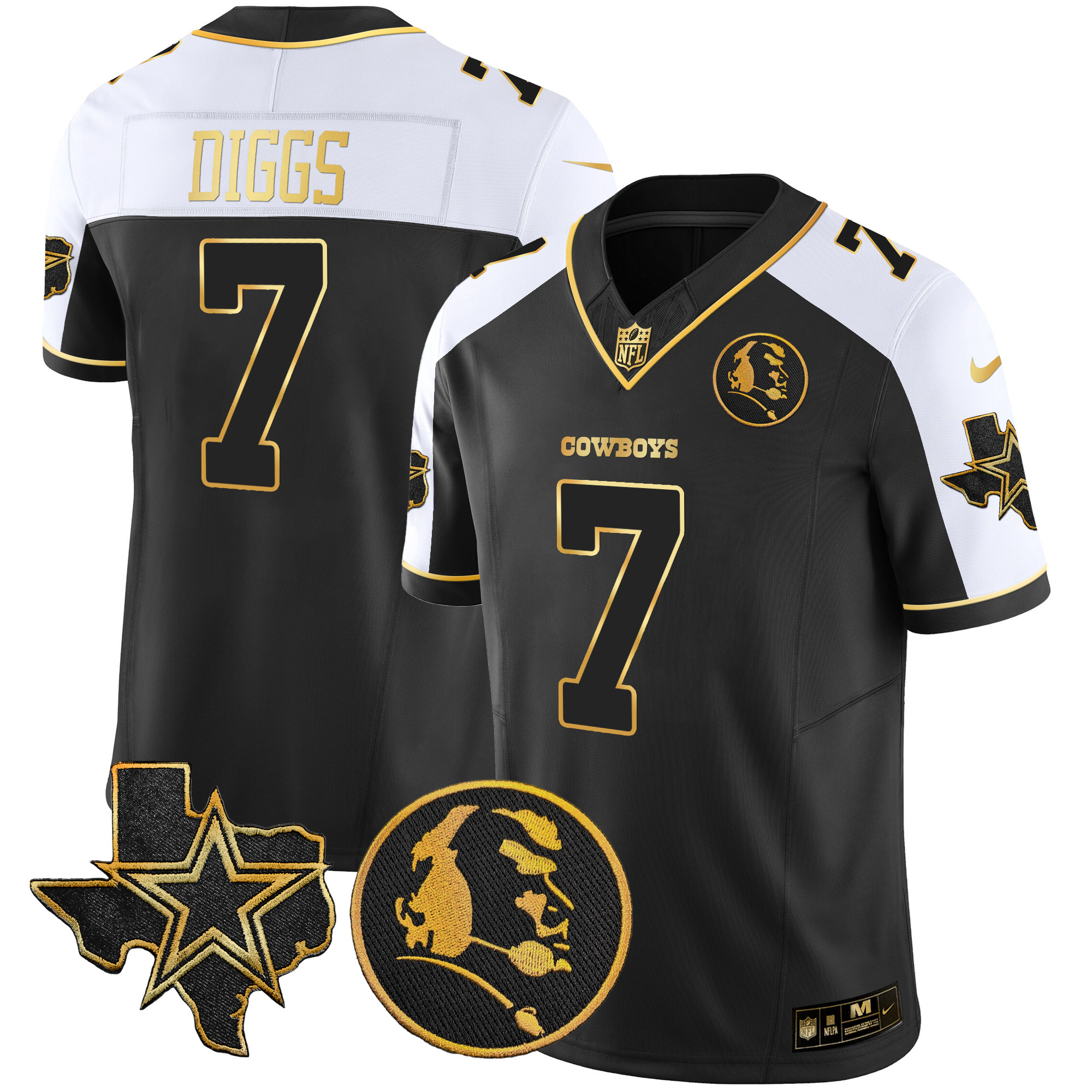Men's Cowboys Texas & John Madden Patch Gold Vapor Limited Jersey - All Stitched - Image 7