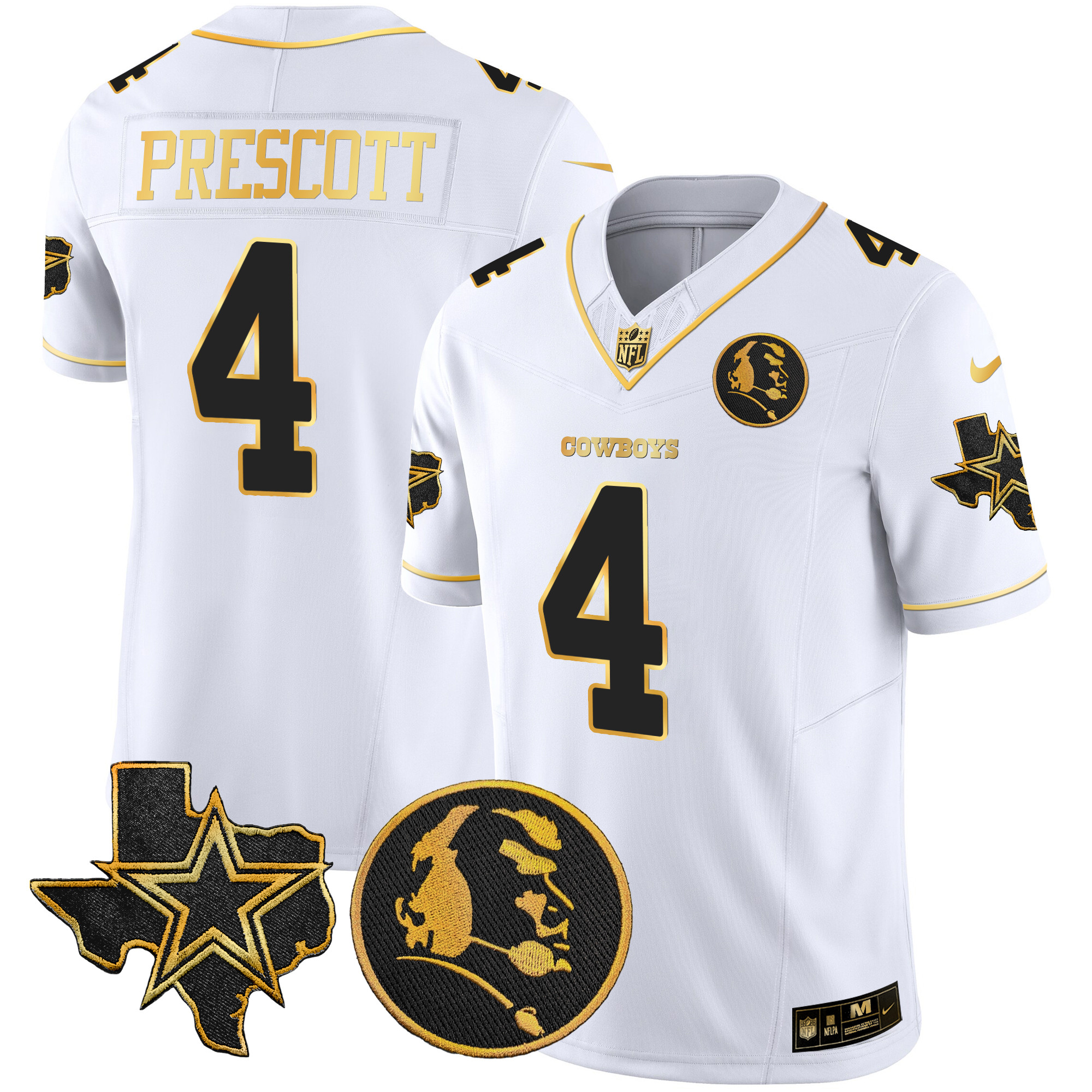 Men's Cowboys Texas & John Madden Patch Gold Vapor Limited Jersey - All Stitched - Image 9