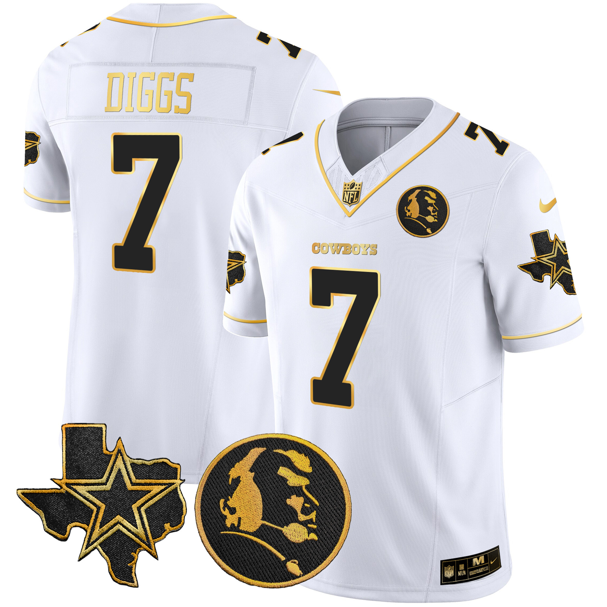 Men's Cowboys Texas & John Madden Patch Gold Vapor Limited Jersey - All Stitched - Image 15