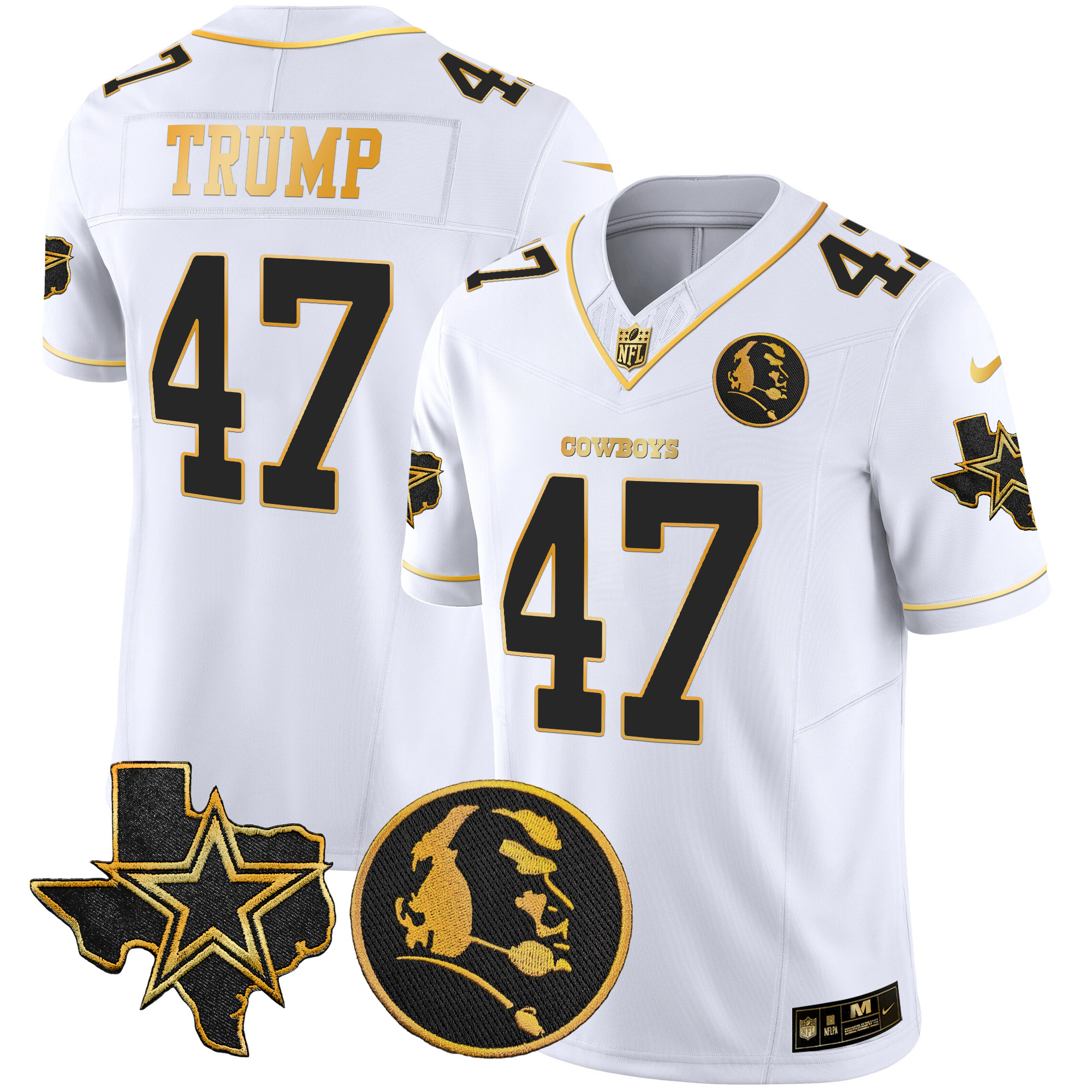 Men's Cowboys Texas & John Madden Patch Gold Vapor Limited Jersey - All Stitched - Image 16