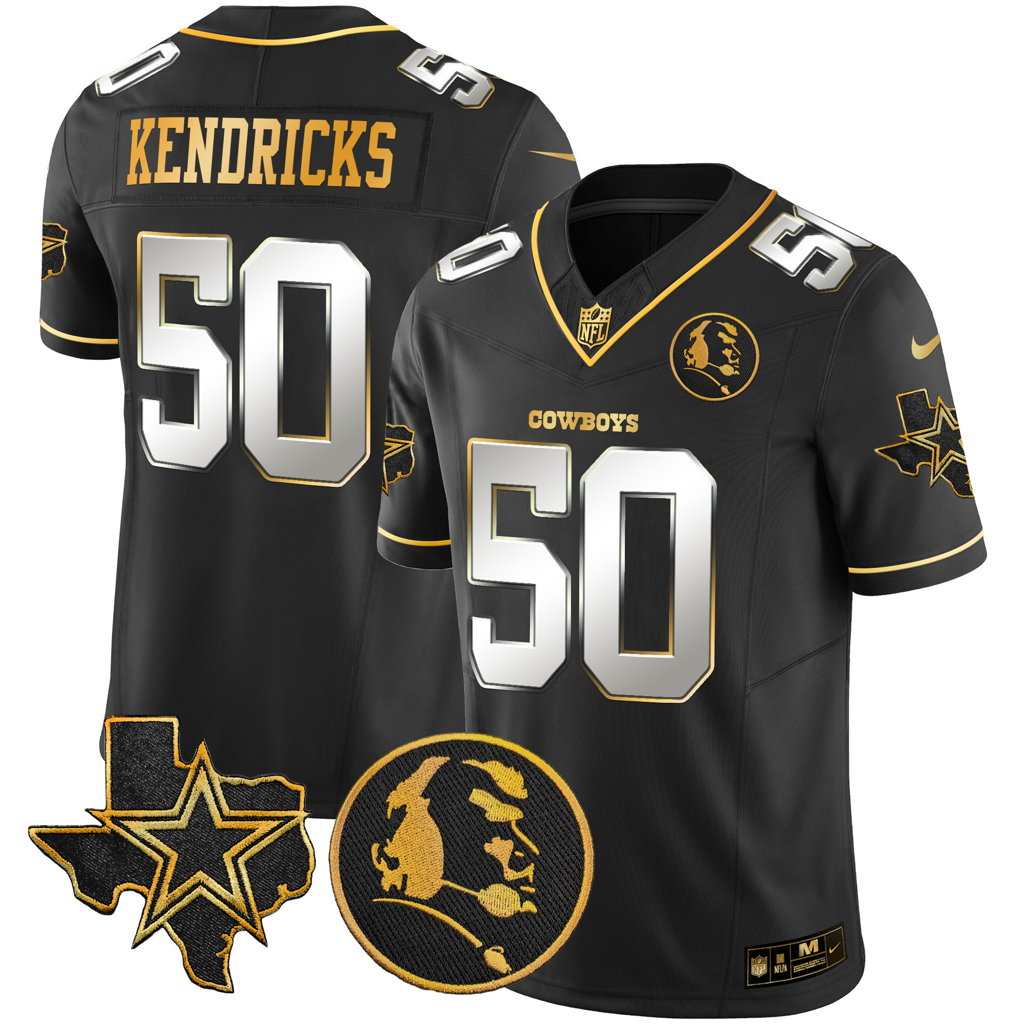 Men's Cowboys Texas & John Madden Patch Gold Vapor Limited Jersey - All Stitched - Image 28
