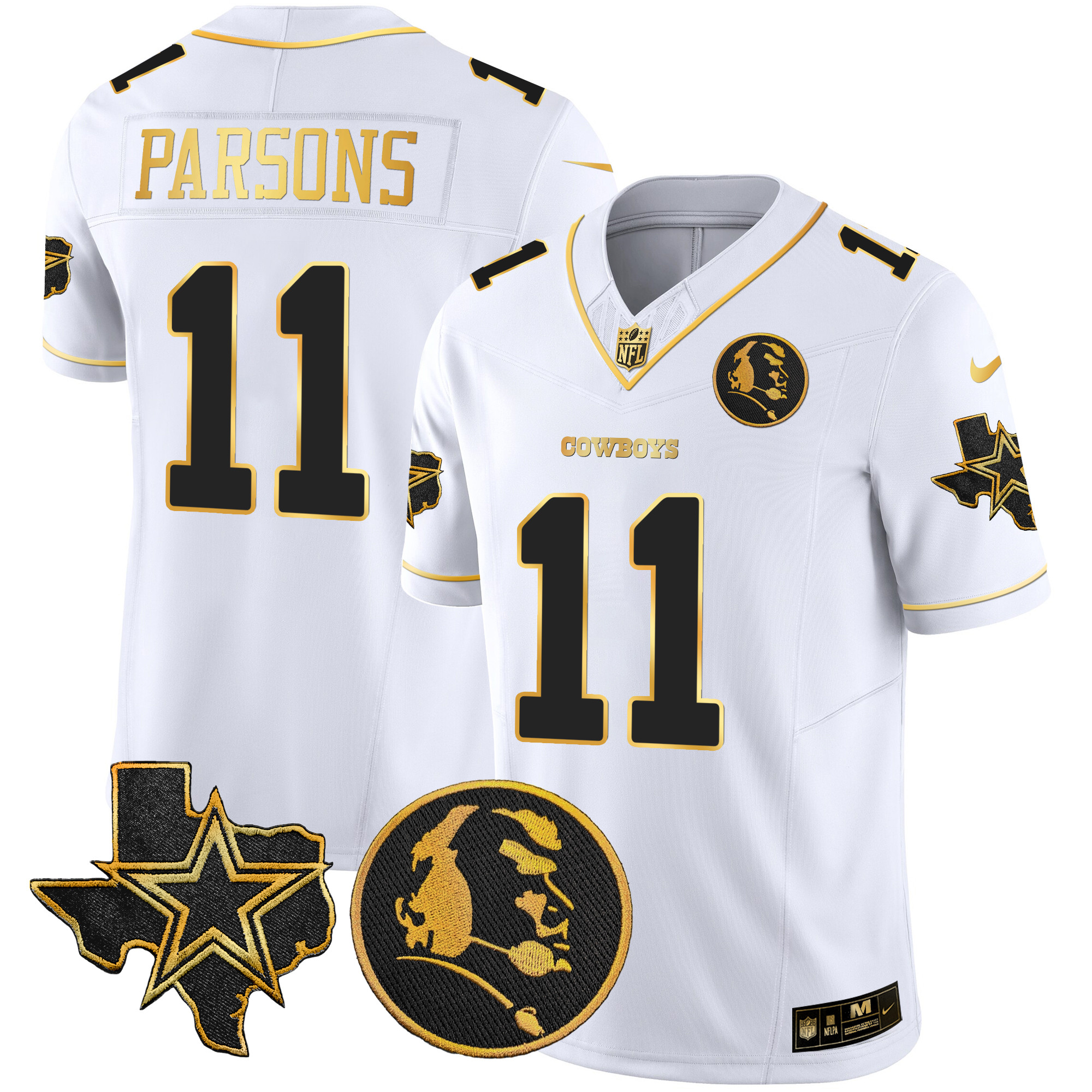 Men's Cowboys Texas & John Madden Patch Gold Vapor Limited Jersey - All Stitched - Image 13