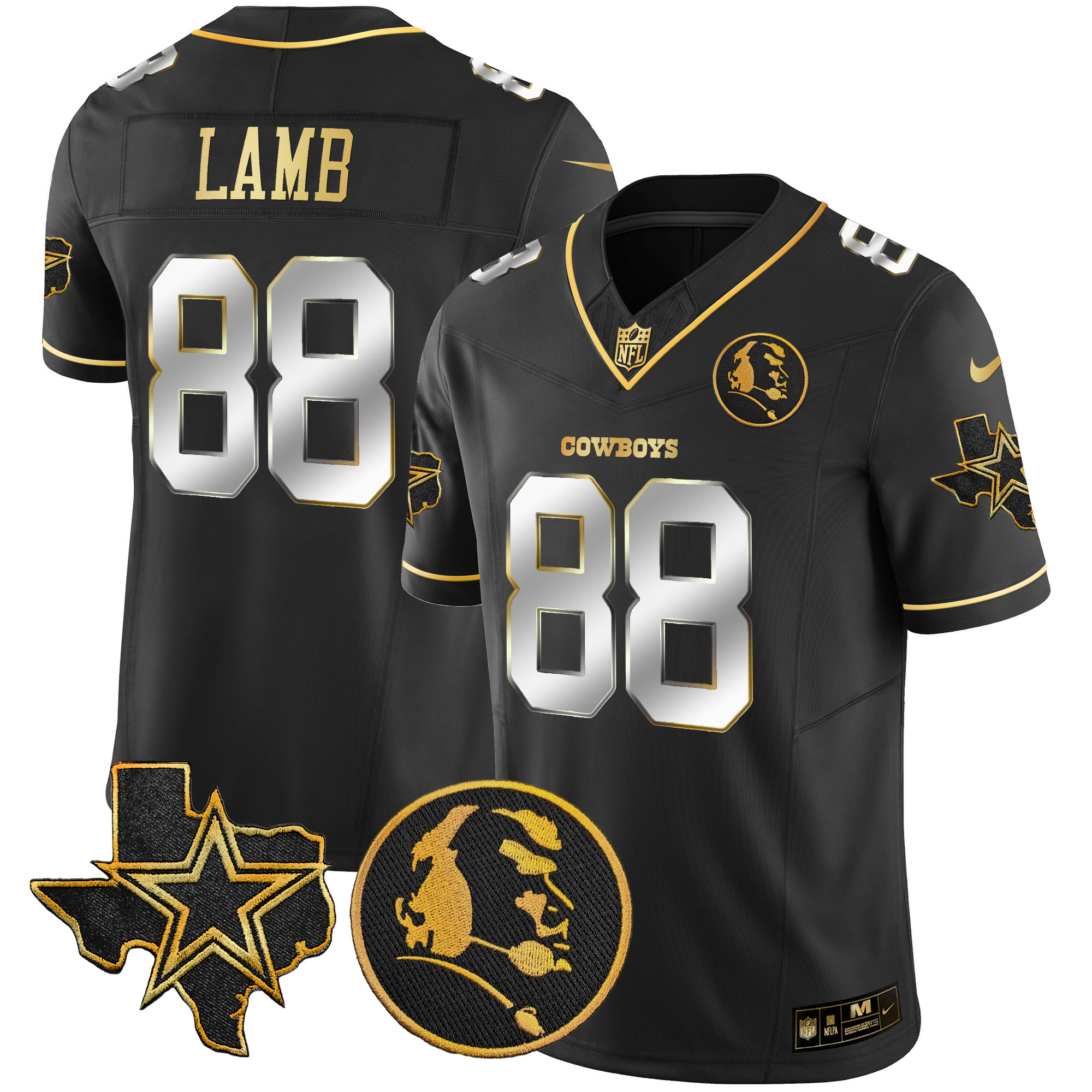 Men's Cowboys Texas & John Madden Patch Gold Vapor Limited Jersey - All Stitched - Image 27