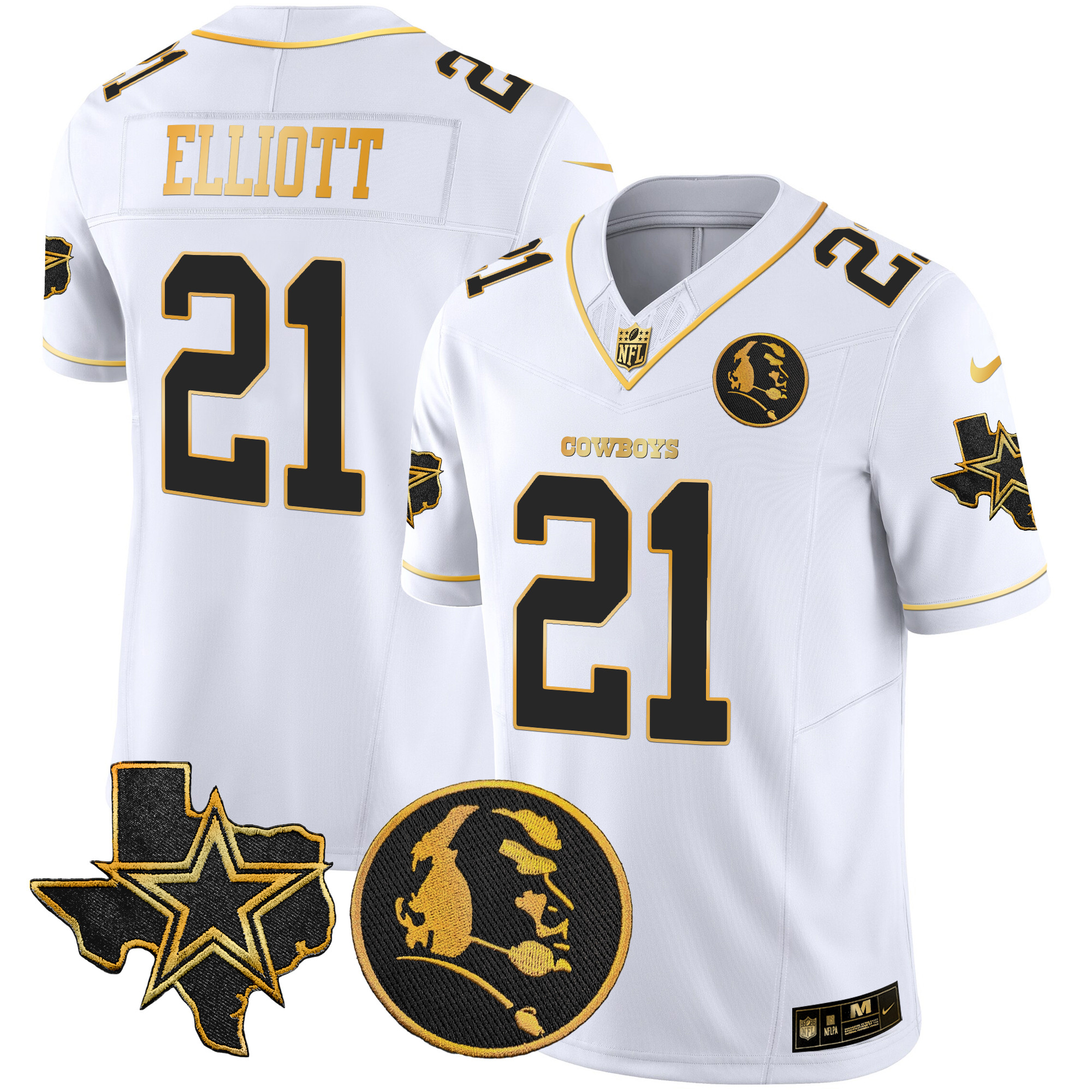 Men's Cowboys Texas & John Madden Patch Gold Vapor Limited Jersey - All Stitched - Image 14