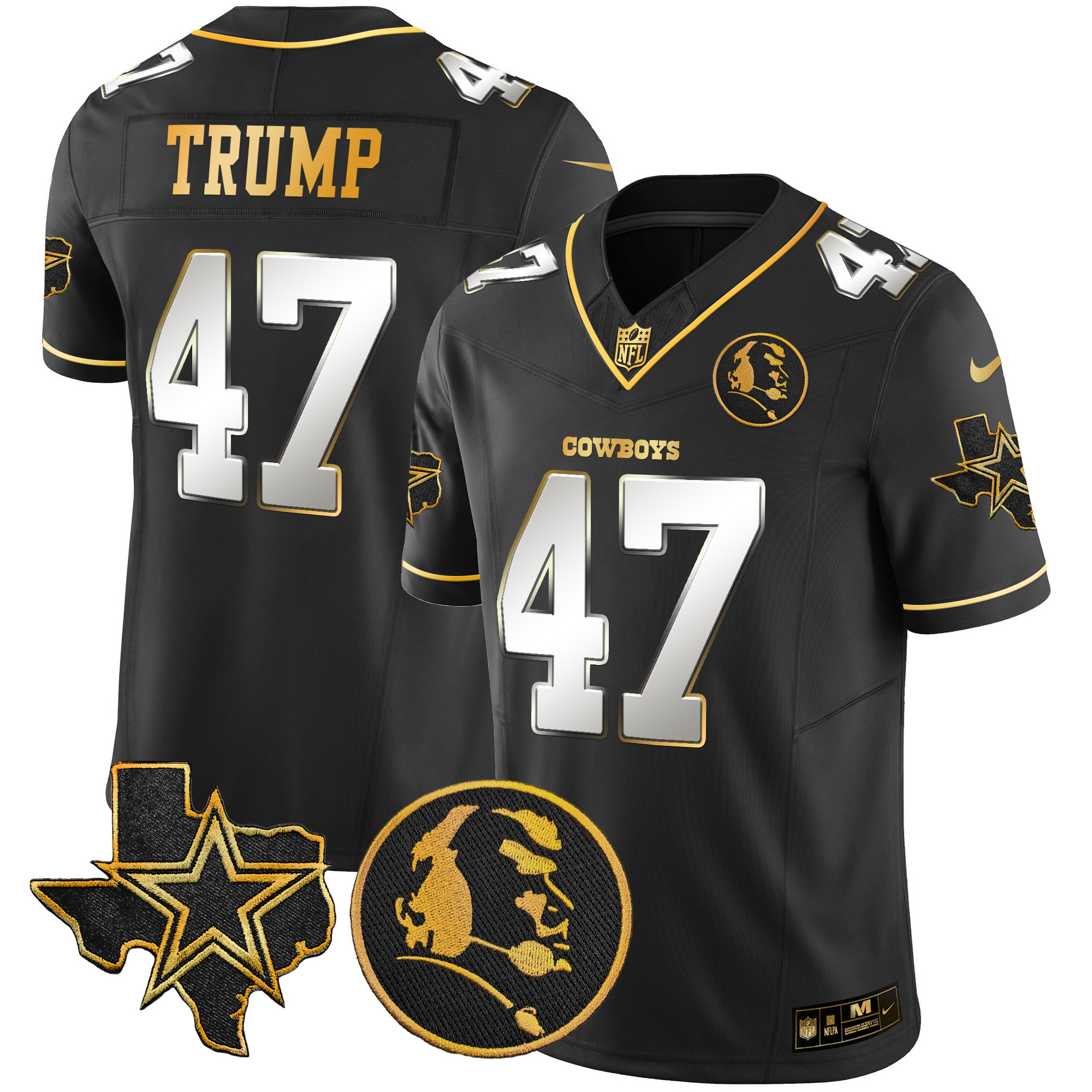 Men's Cowboys Texas & John Madden Patch Gold Vapor Limited Jersey - All Stitched - Image 32