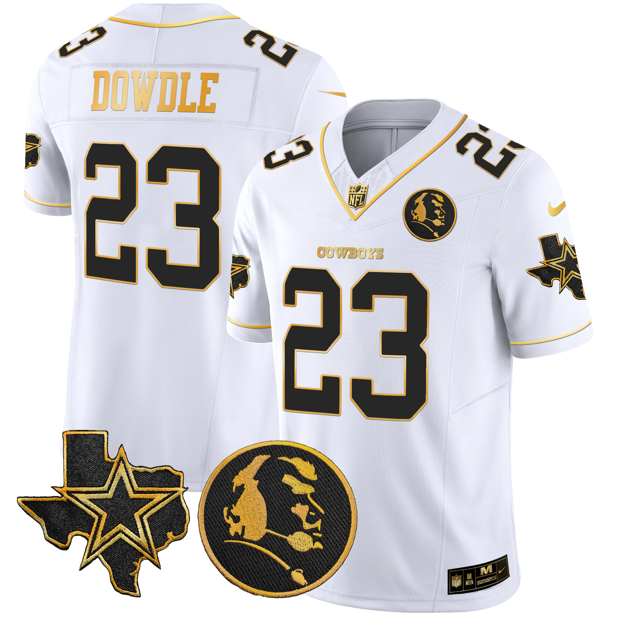 Men's Cowboys Texas & John Madden Patch Gold Vapor Limited Jersey - All Stitched - Image 10