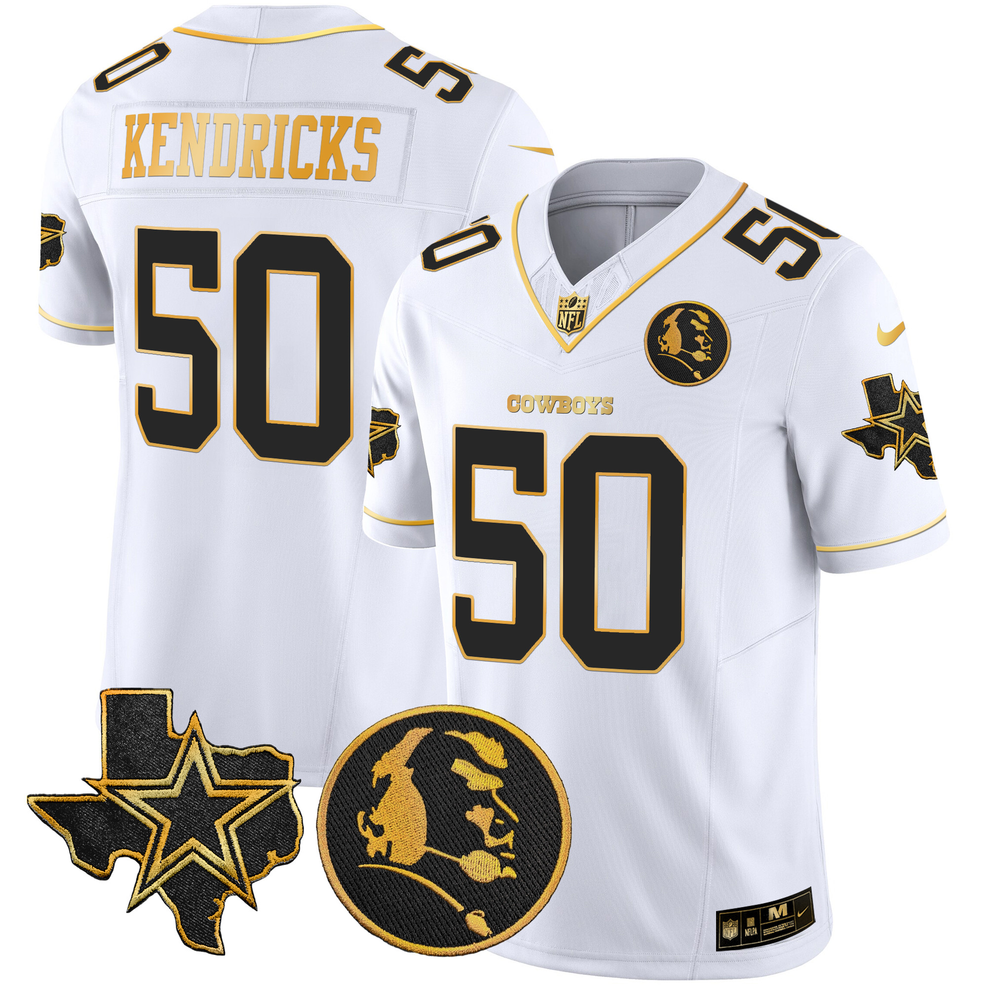 Men's Cowboys Texas & John Madden Patch Gold Vapor Limited Jersey - All Stitched - Image 12