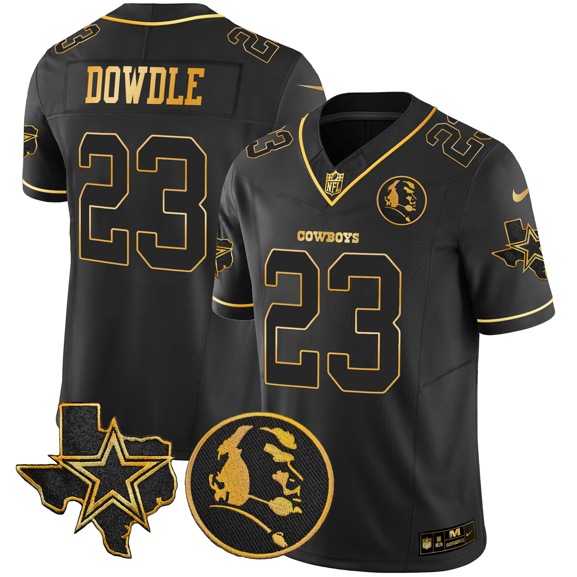 Men's Cowboys Texas & John Madden Patch Gold Vapor Limited Jersey - All Stitched - Image 18