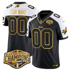Bills 2024 AFC East Division Champions Gold Vapor Limited Custom Jersey - All Stitched