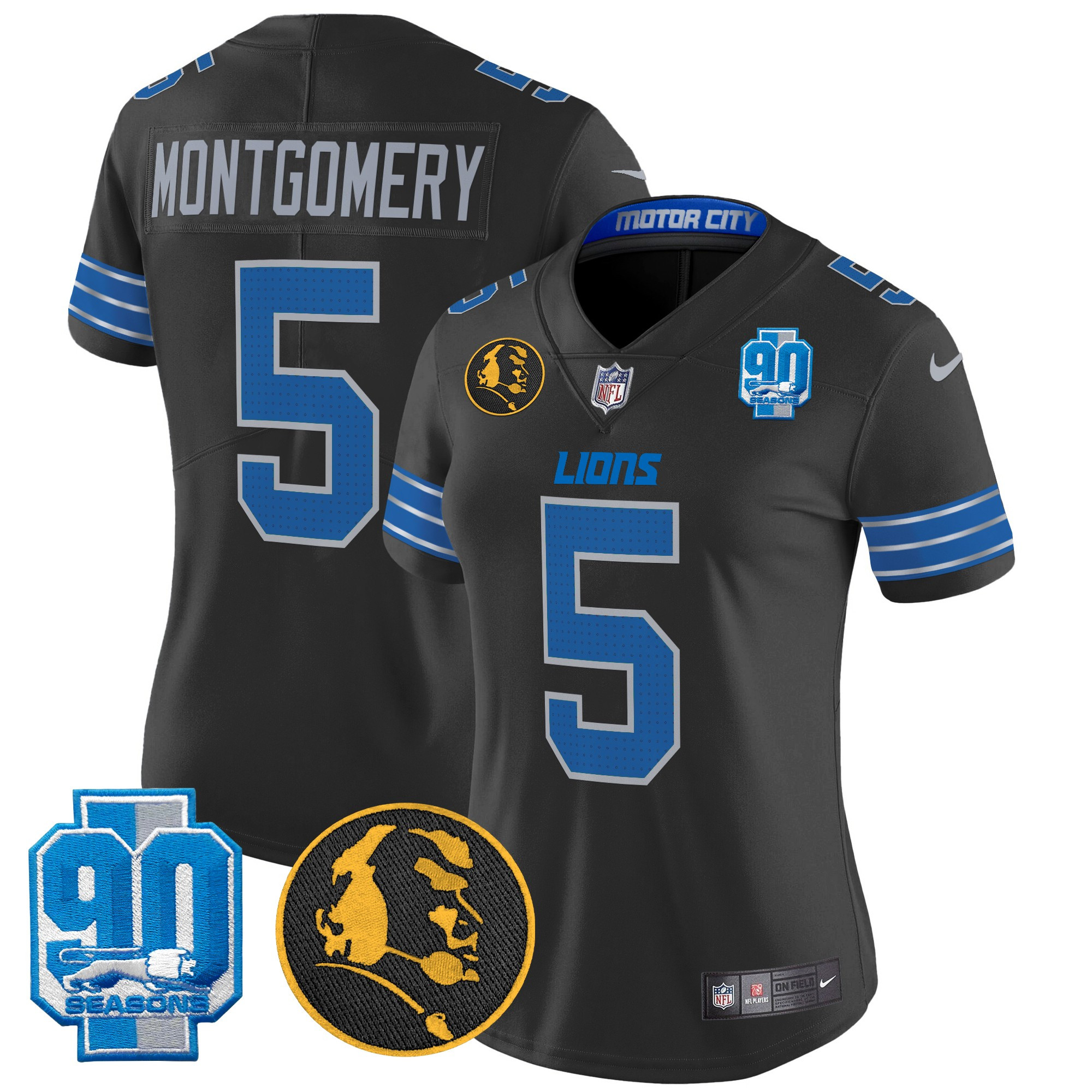 Women's Detroit Lions 2024 90th & John Madden Patch Vapor Limited Jersey - All Stitched - Image 12
