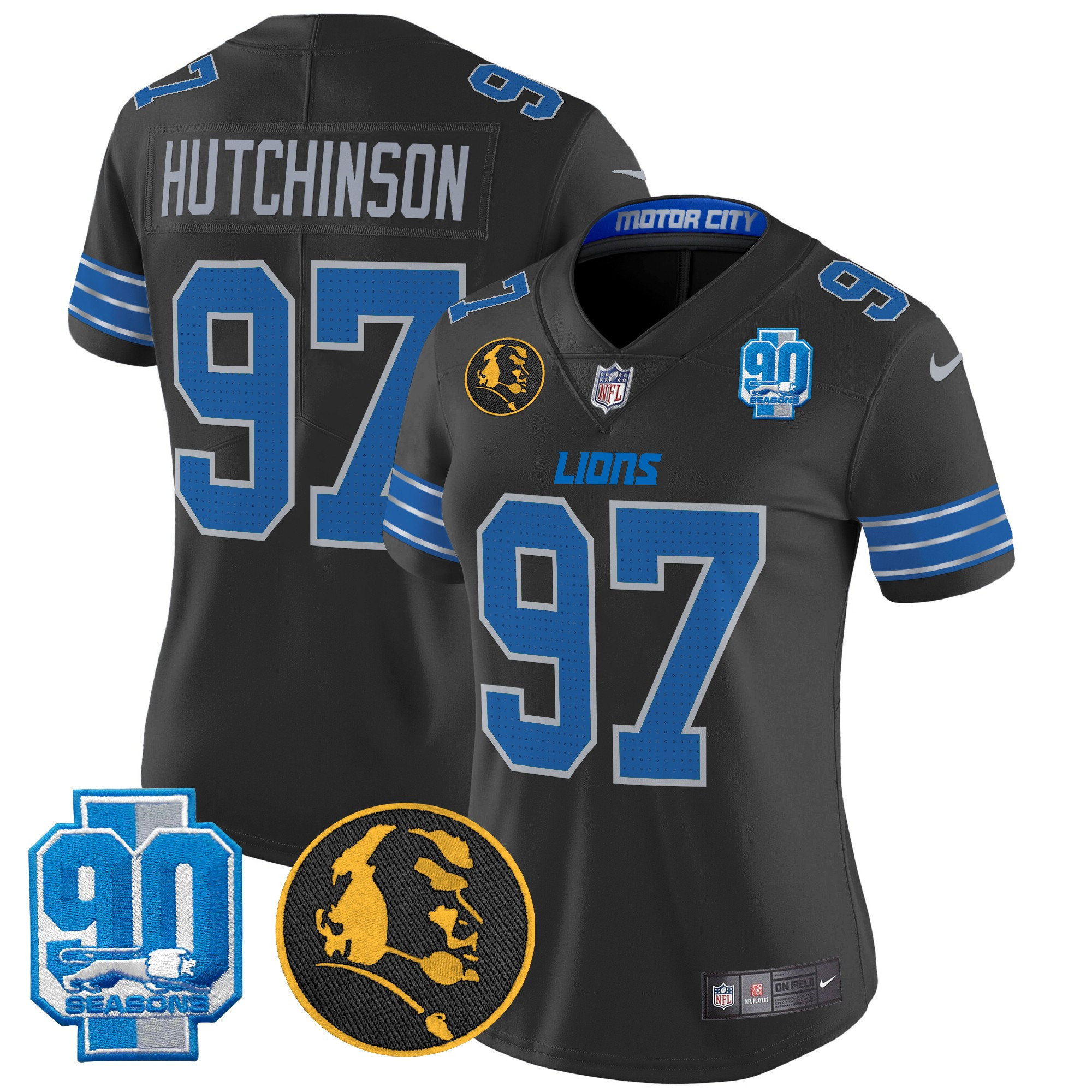 Women's Detroit Lions 2024 90th & John Madden Patch Vapor Limited Jersey - All Stitched - Image 10