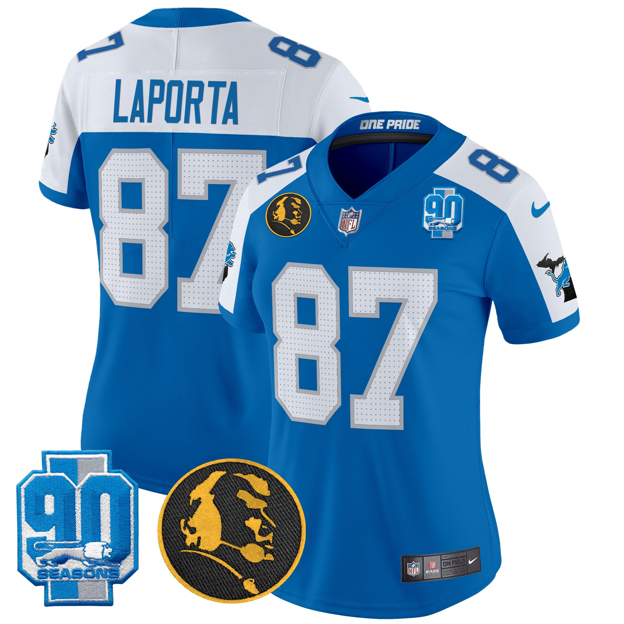 Women's Detroit Lions 2024 90th & John Madden Patch Vapor Limited Jersey - All Stitched - Image 22
