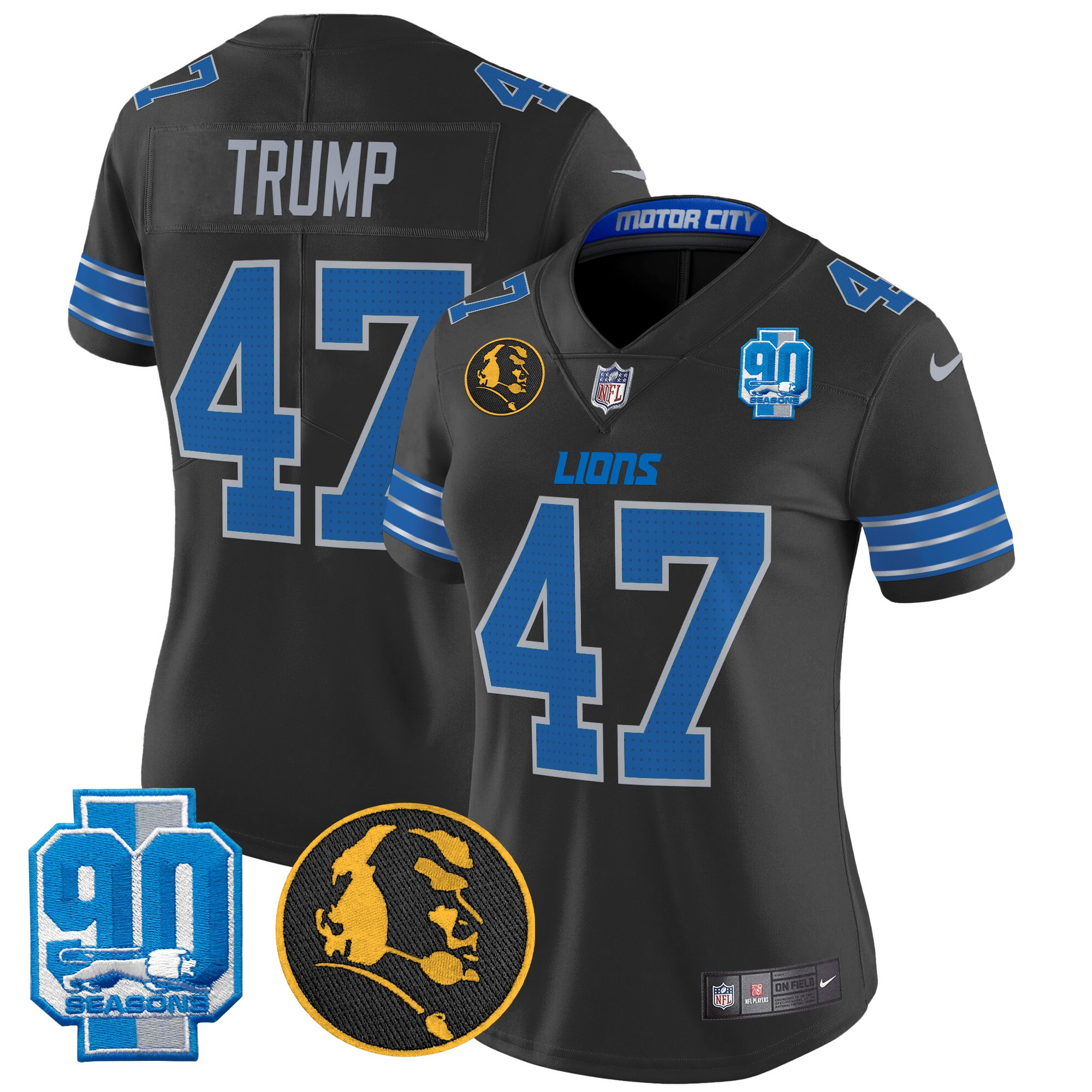 Women's Detroit Lions 2024 90th & John Madden Patch Vapor Limited Jersey - All Stitched - Image 16