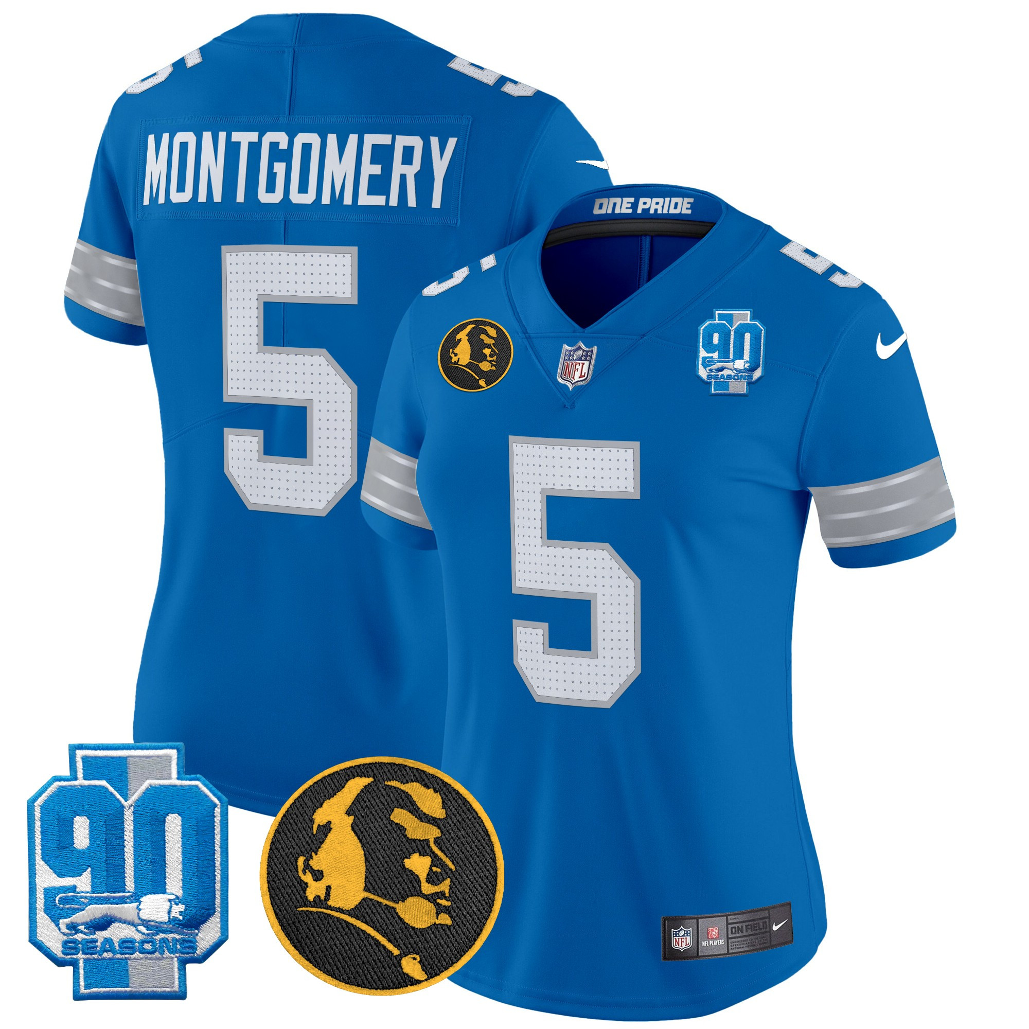 Women's Detroit Lions 2024 90th & John Madden Patch Vapor Limited Jersey - All Stitched - Image 36