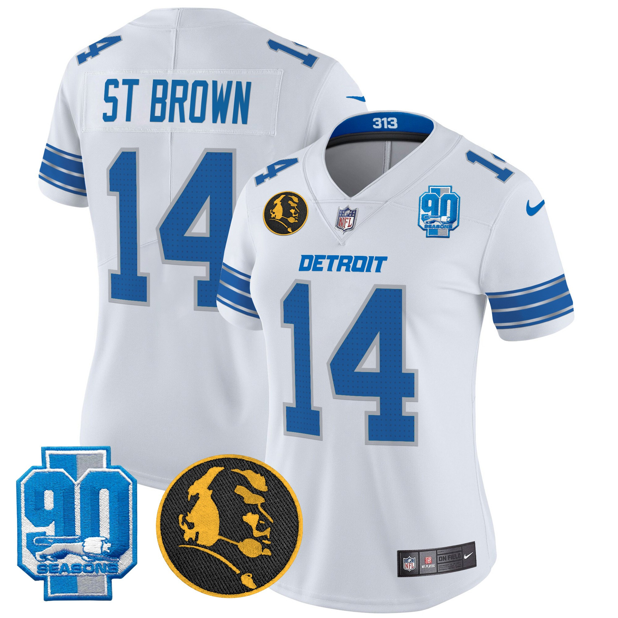 Women's Detroit Lions 2024 90th & John Madden Patch Vapor Limited Jersey - All Stitched - Image 27