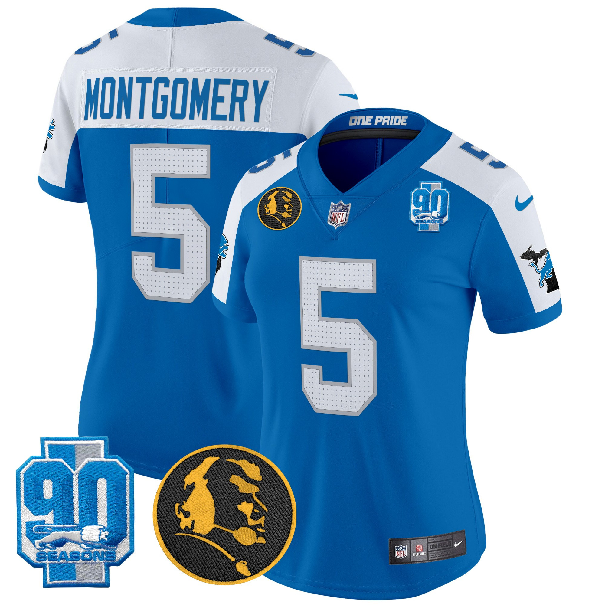 Women's Detroit Lions 2024 90th & John Madden Patch Vapor Limited Jersey - All Stitched - Image 20
