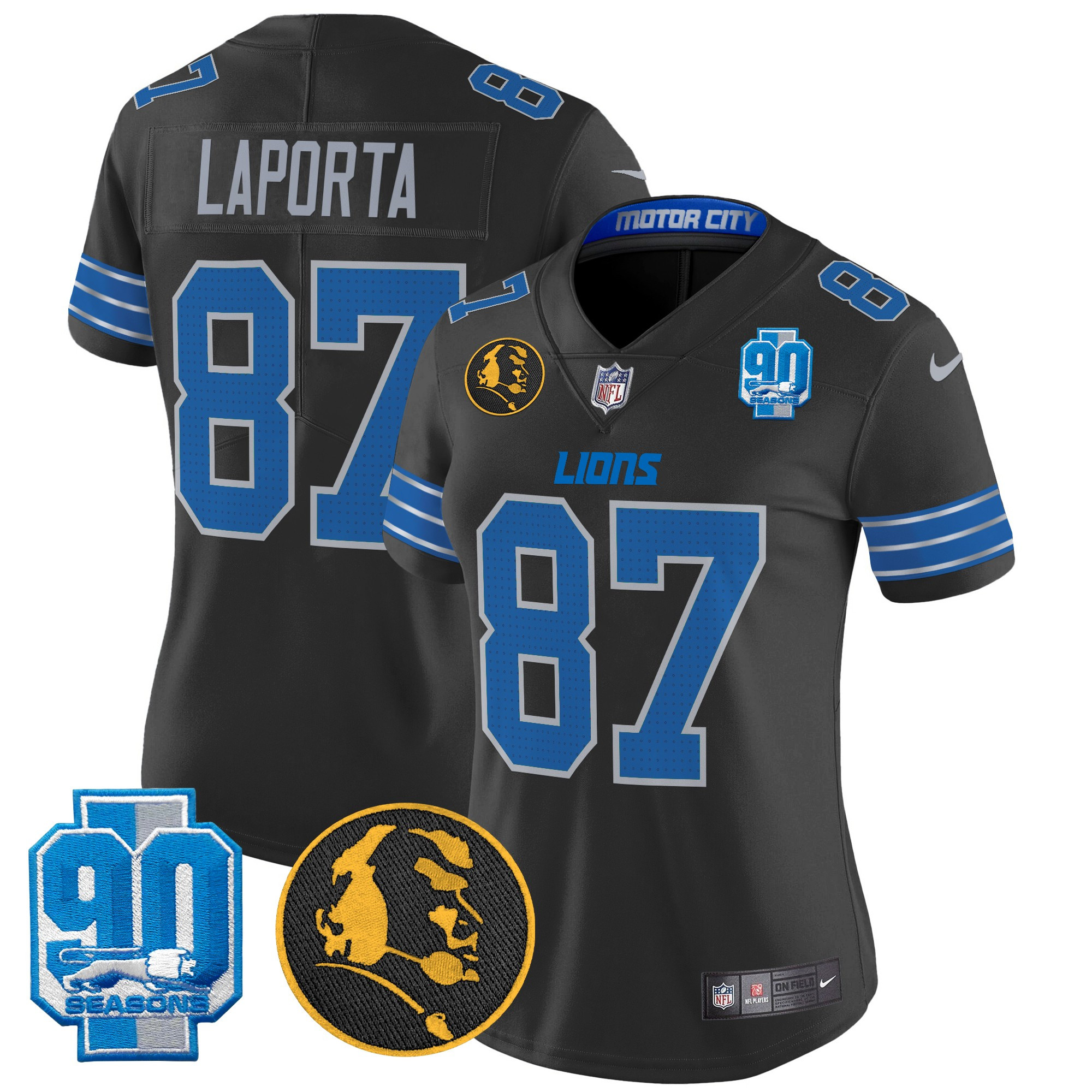 Women's Detroit Lions 2024 90th & John Madden Patch Vapor Limited Jersey - All Stitched - Image 14