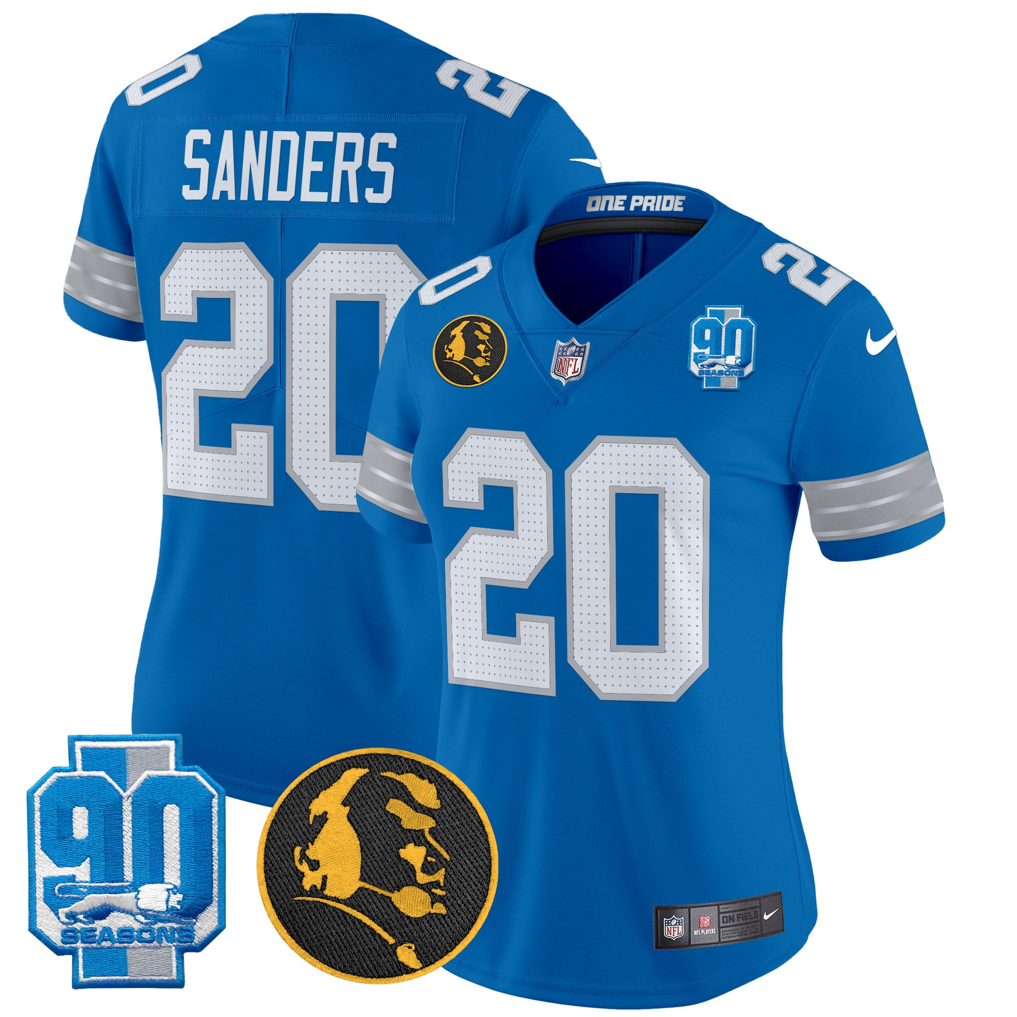 Women's Detroit Lions 2024 90th & John Madden Patch Vapor Limited Jersey - All Stitched - Image 37