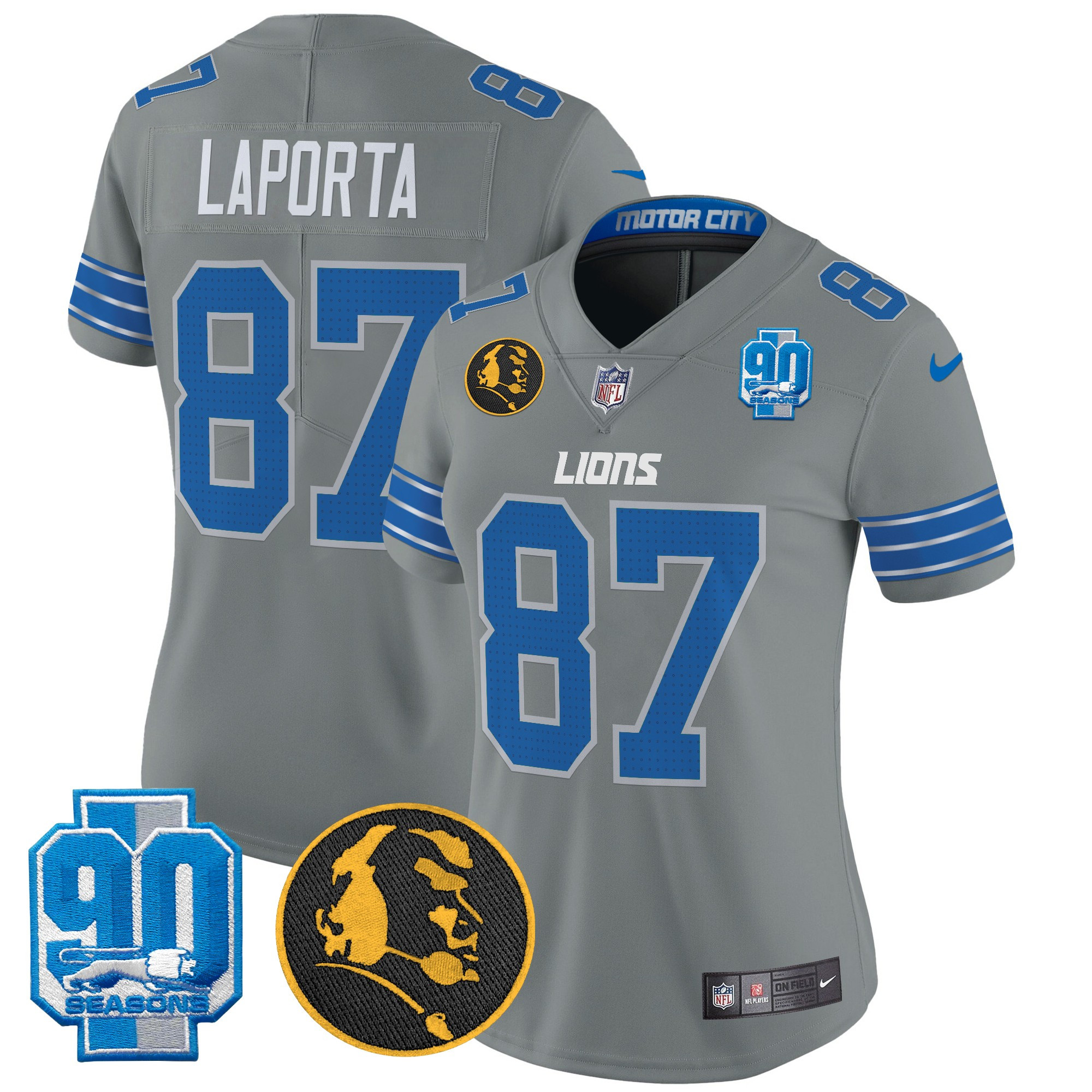 Women's Detroit Lions 2024 90th & John Madden Patch Vapor Limited Jersey - All Stitched - Image 46
