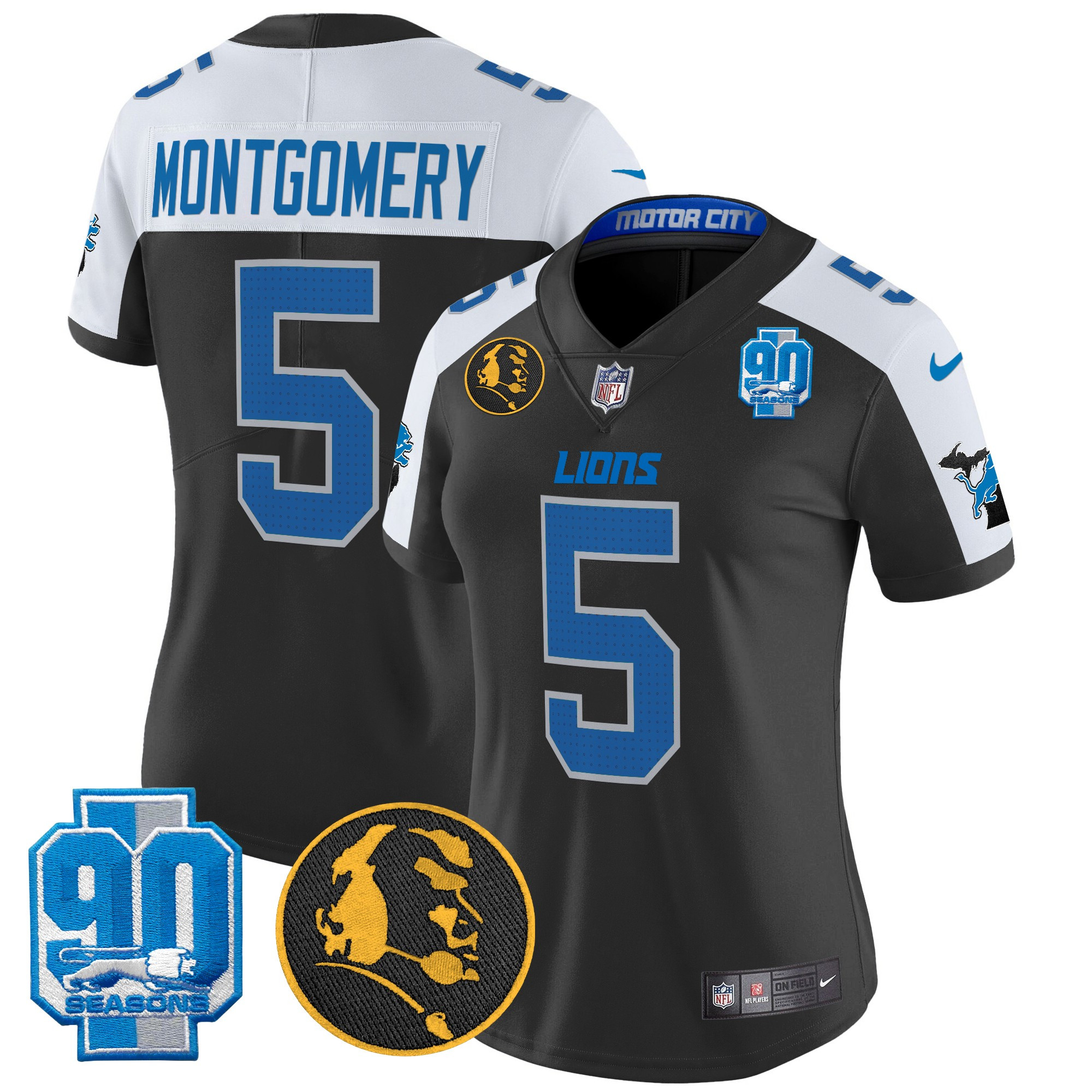 Women's Detroit Lions 2024 90th & John Madden Patch Vapor Limited Jersey - All Stitched - Image 4