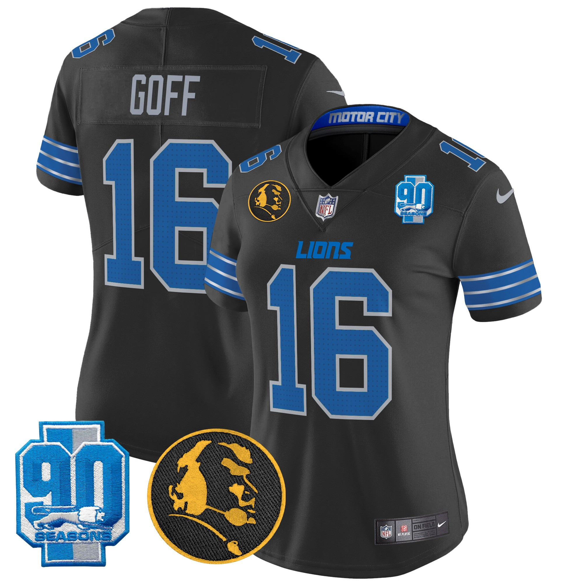 Women's Detroit Lions 2024 90th & John Madden Patch Vapor Limited Jersey - All Stitched - Image 9
