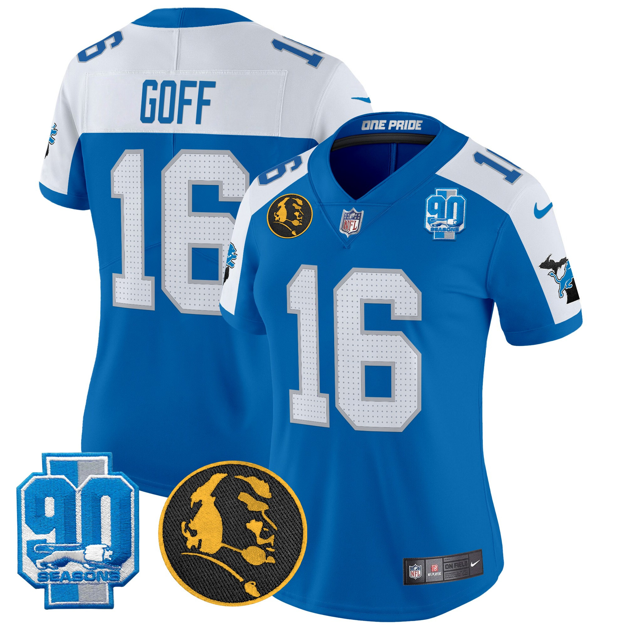 Women's Detroit Lions 2024 90th & John Madden Patch Vapor Limited Jersey - All Stitched - Image 17