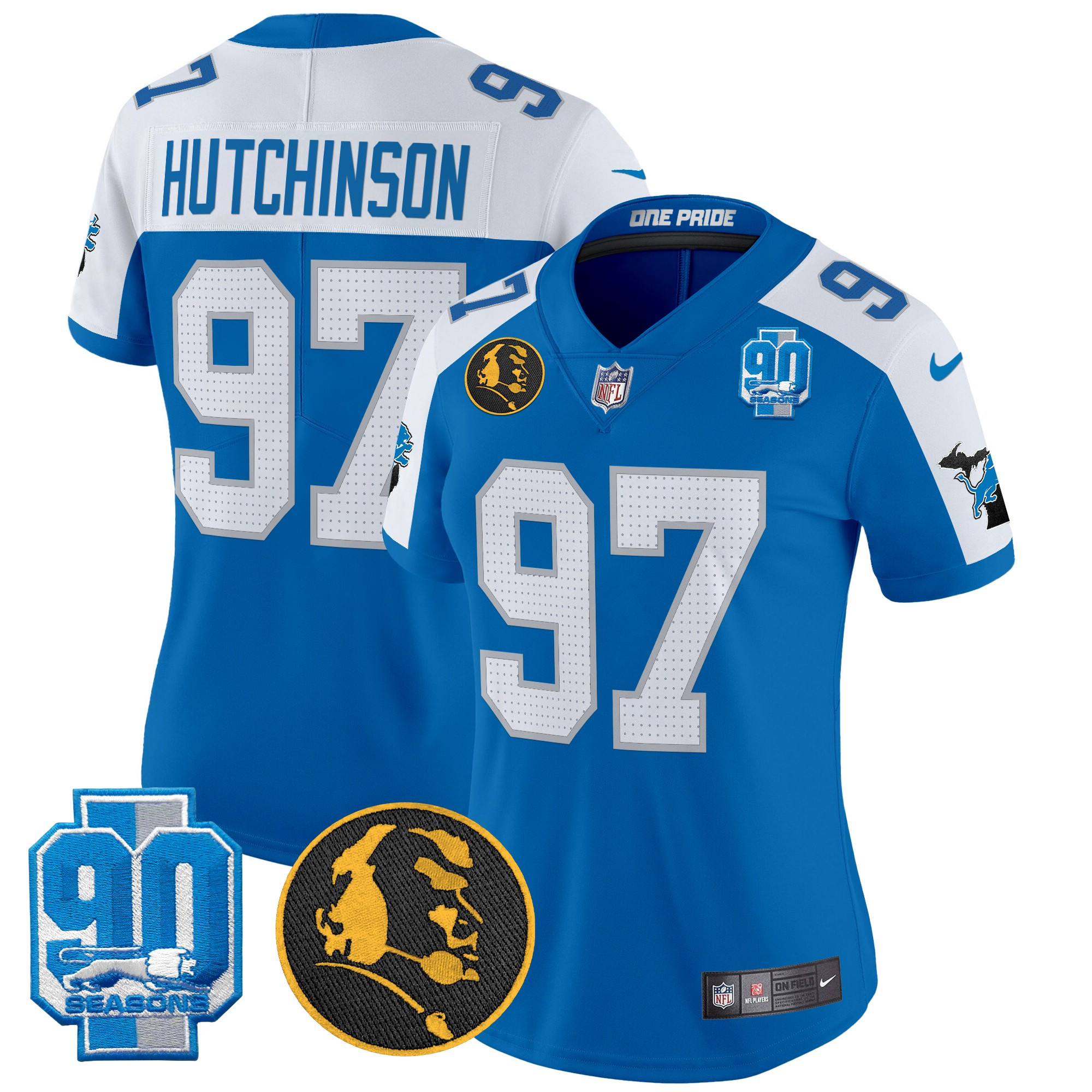 Women's Detroit Lions 2024 90th & John Madden Patch Vapor Limited Jersey - All Stitched - Image 18