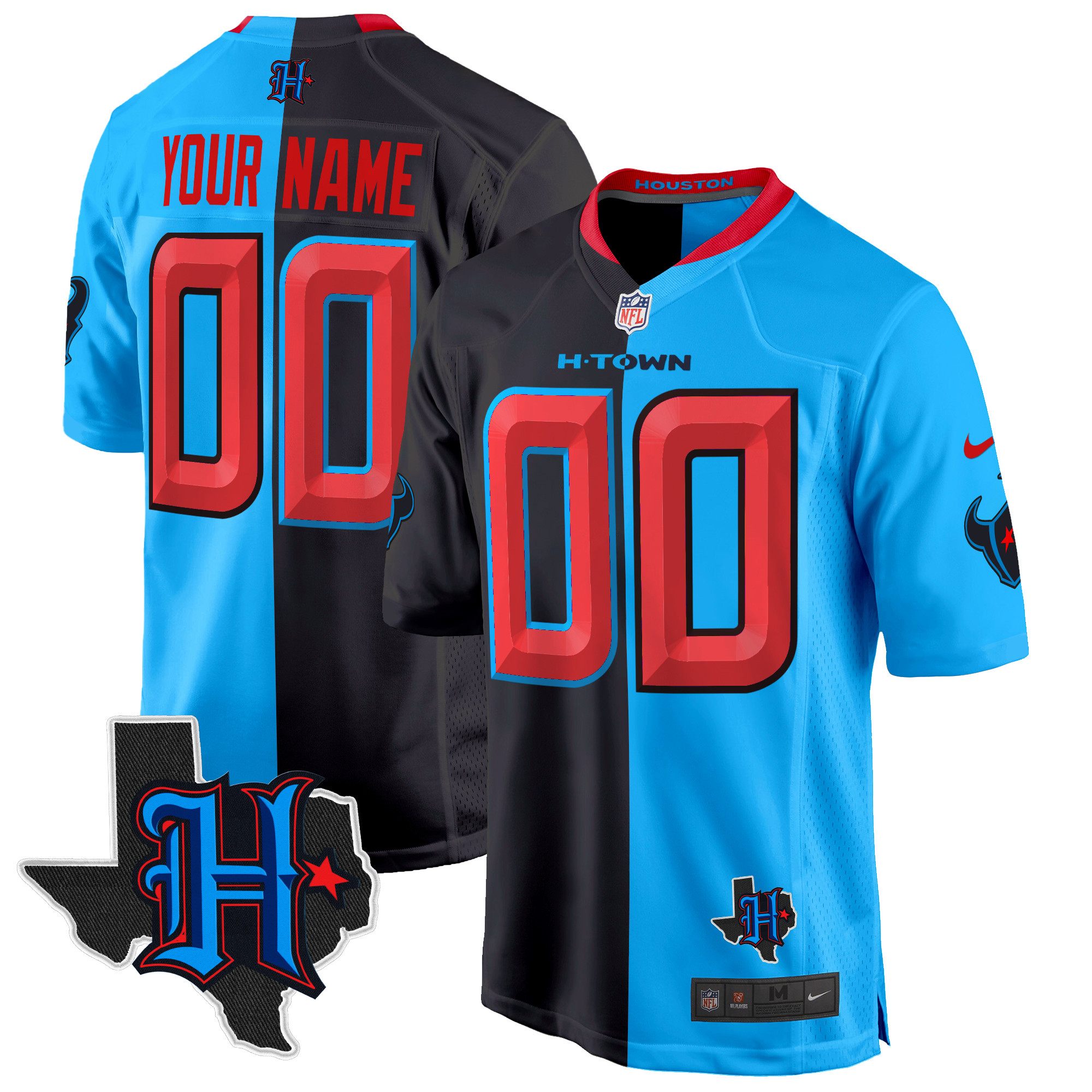 Houston Texans 2024 Texas Patch Game Custom Jersey - All Stitched - Image 5