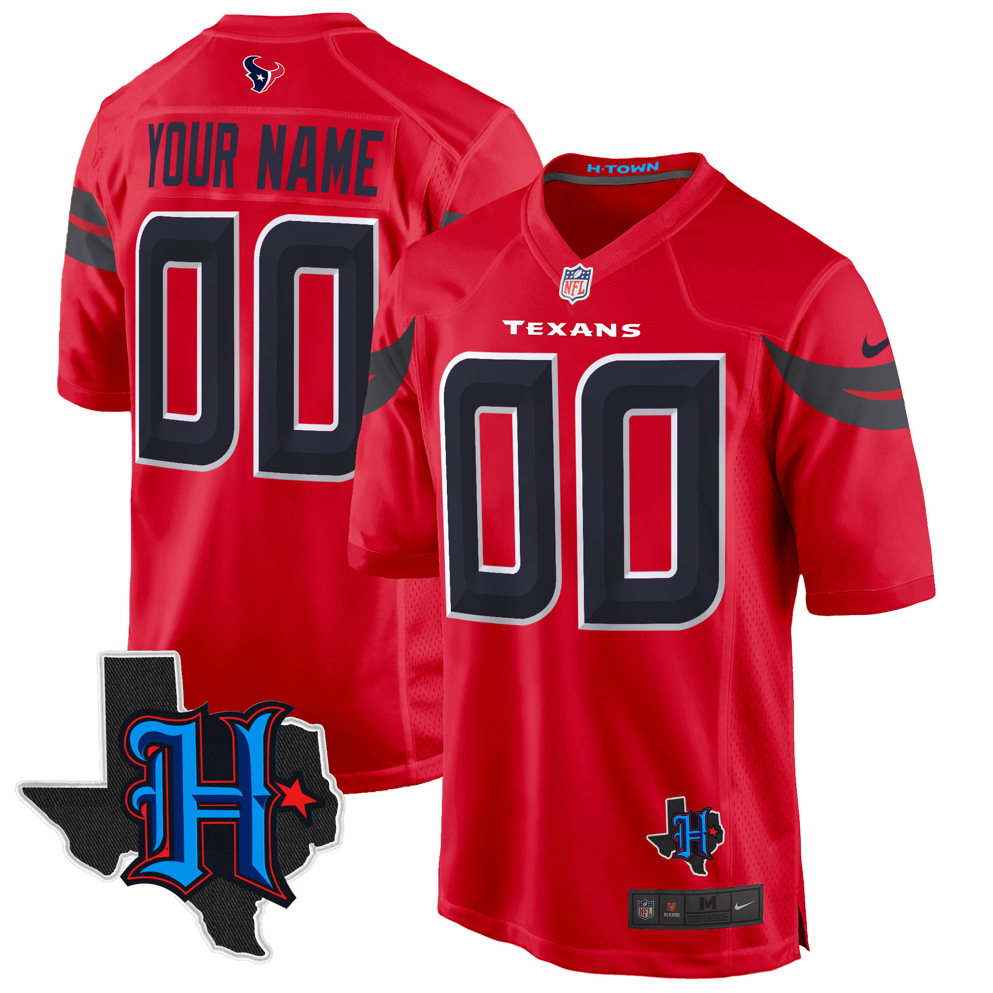 Houston Texans 2024 Texas Patch Game Custom Jersey - All Stitched - Image 3