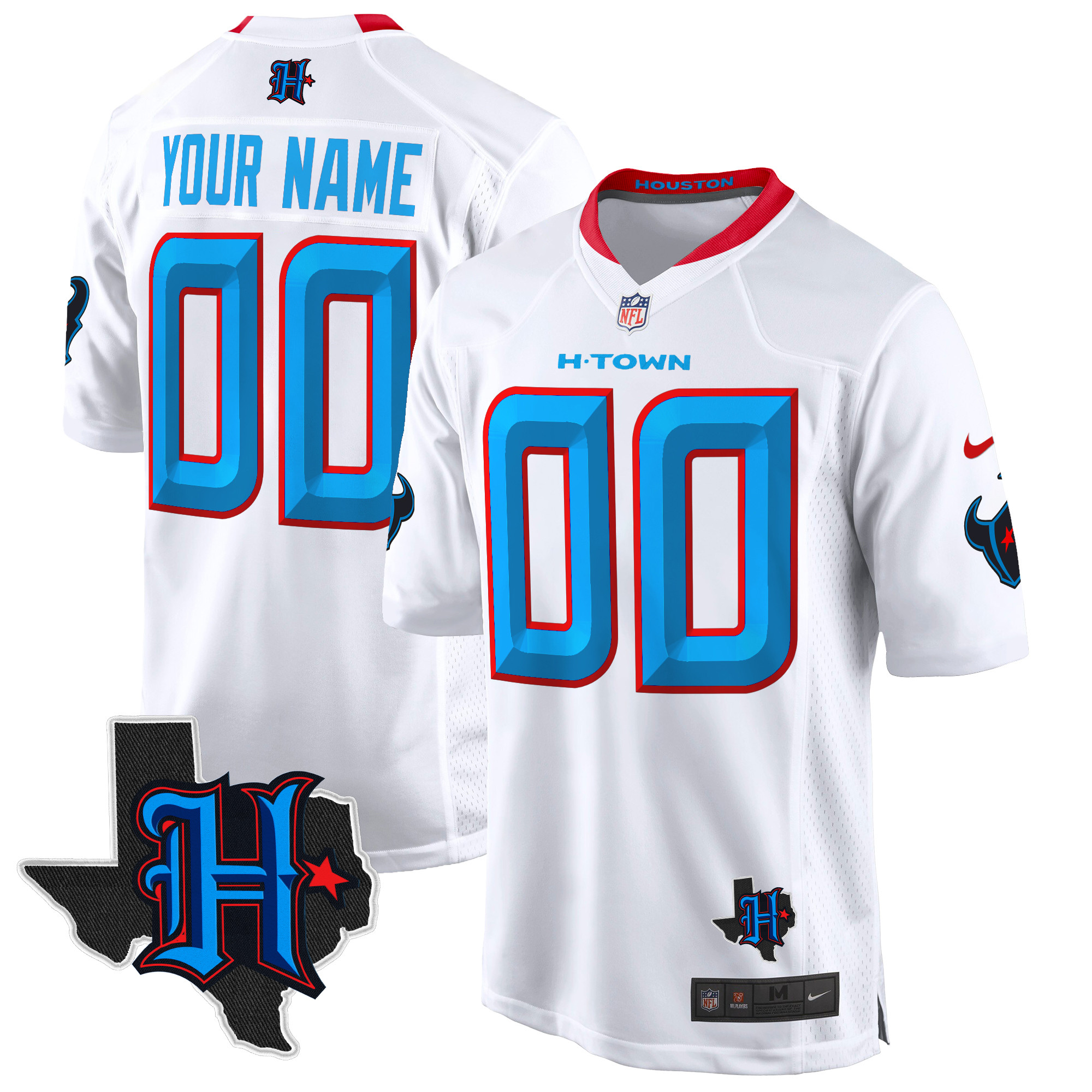 Houston Texans 2024 Texas Patch Game Custom Jersey - All Stitched - Image 6