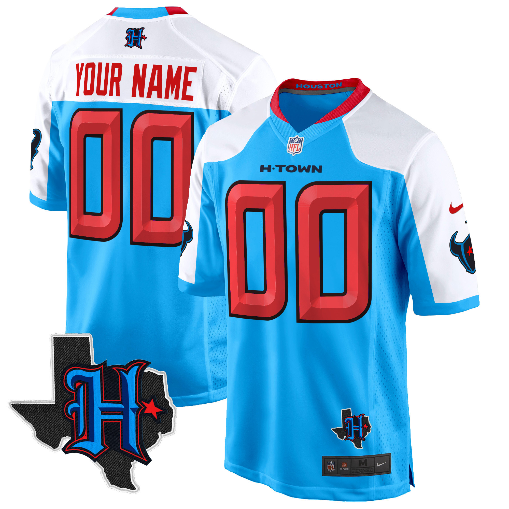 Houston Texans 2024 Texas Patch Game Custom Jersey - All Stitched - Image 4