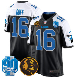 Men's Detroit Lions 2024 90th & John Madden Patch Game Jersey - All Stitched