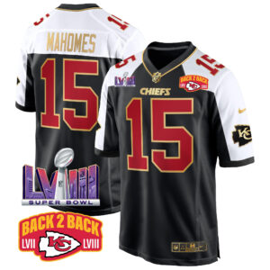 Men's Chiefs Super Bowl LVIII & Back 2 Back Patch Game Jersey - All Stitched