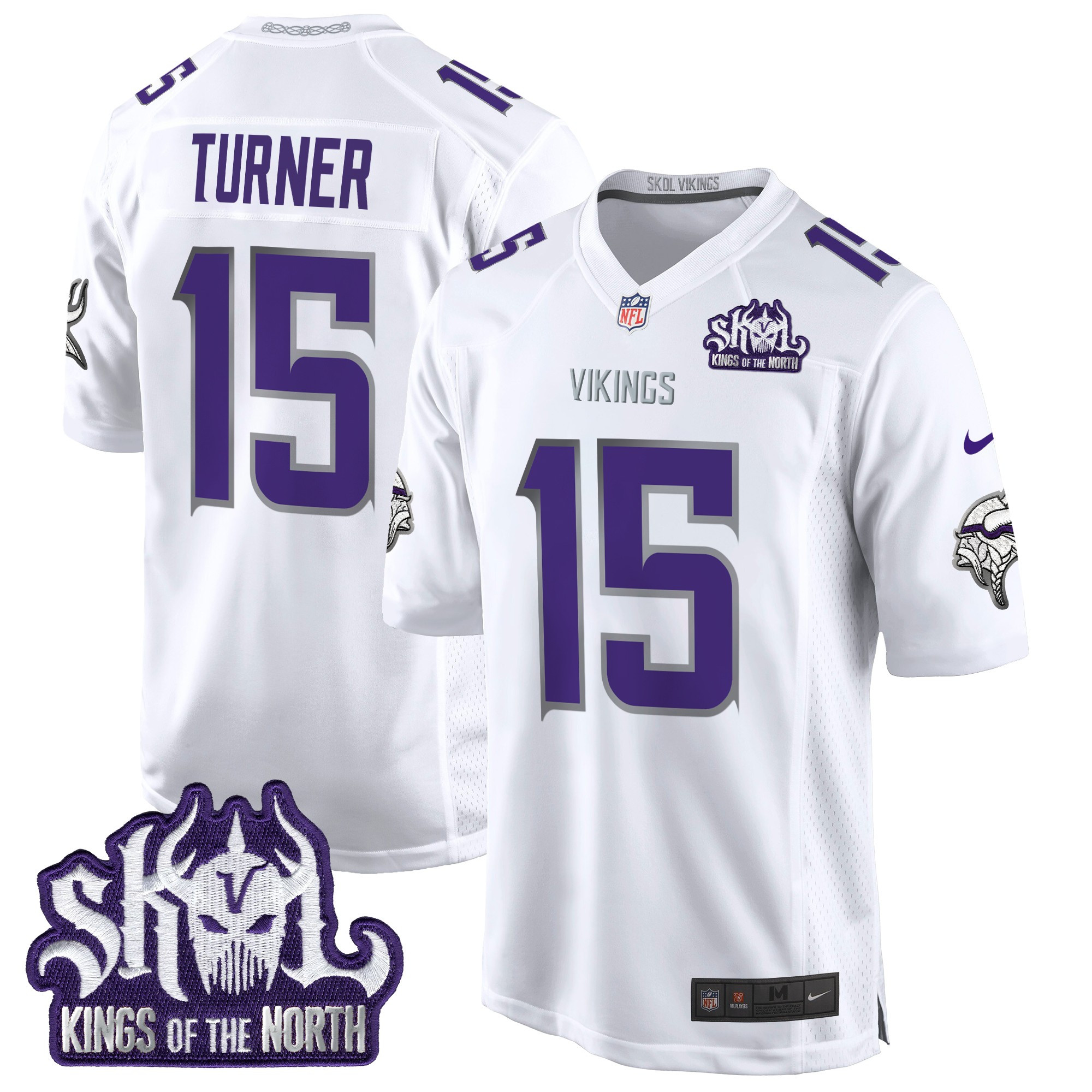 Men's Minnesota Vikings King Of The North Patch Game Jersey - All Stitched - Image 5