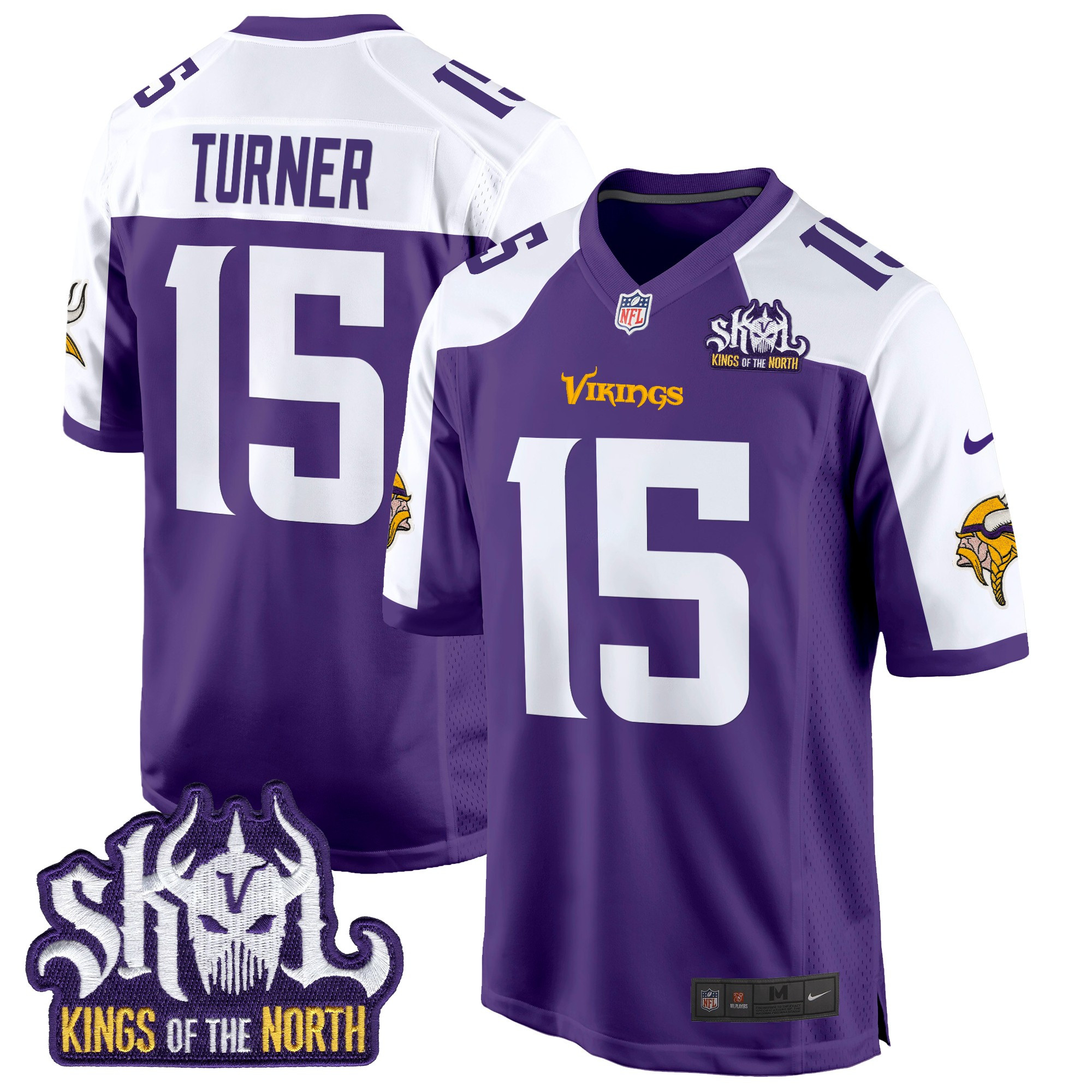Men's Minnesota Vikings King Of The North Patch Game Jersey - All Stitched - Image 14