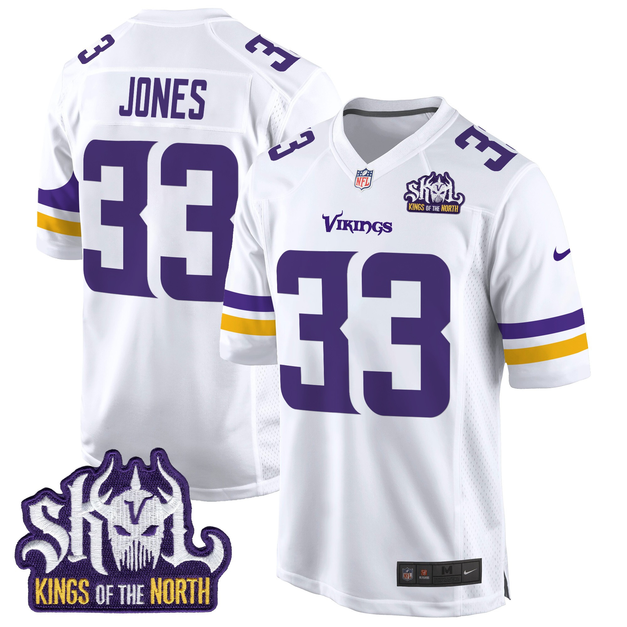 Men's Minnesota Vikings King Of The North Patch Game Jersey - All Stitched - Image 42