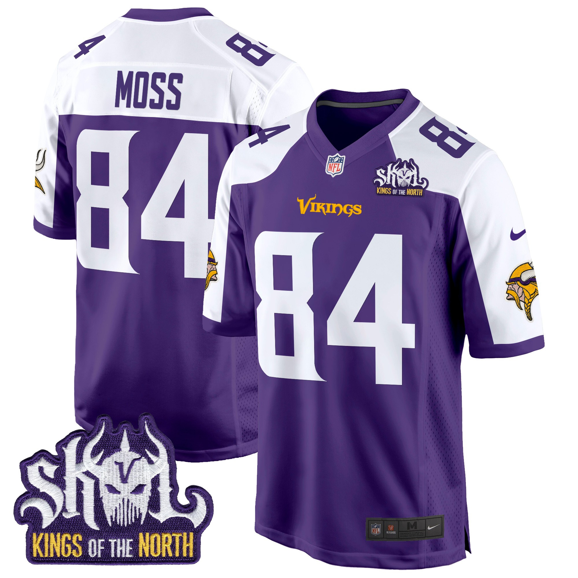 Men's Minnesota Vikings King Of The North Patch Game Jersey - All Stitched - Image 12