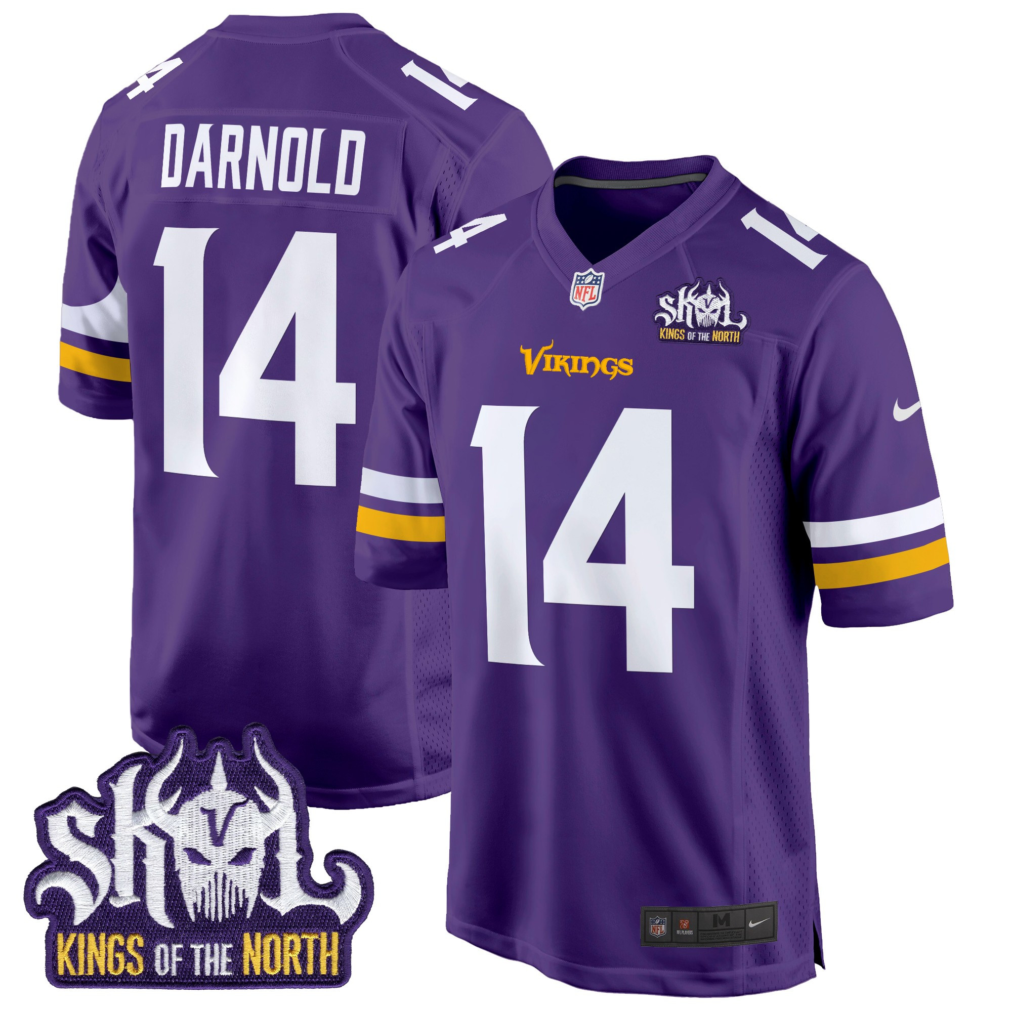 Men's Minnesota Vikings King Of The North Patch Game Jersey - All Stitched - Image 28