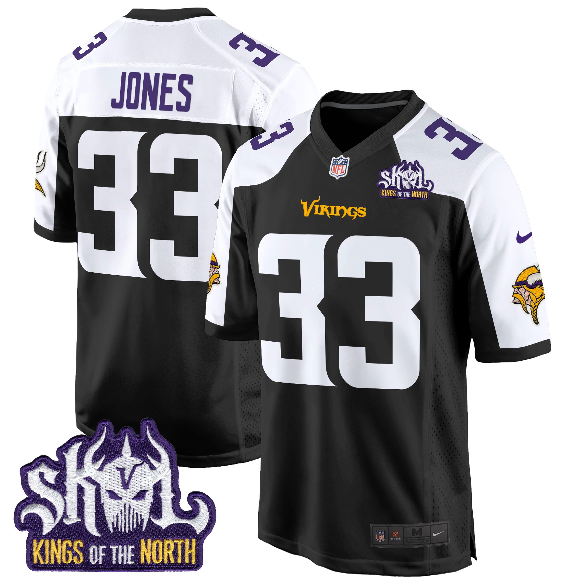 Men's Minnesota Vikings King Of The North Patch Game Jersey - All Stitched - Image 24