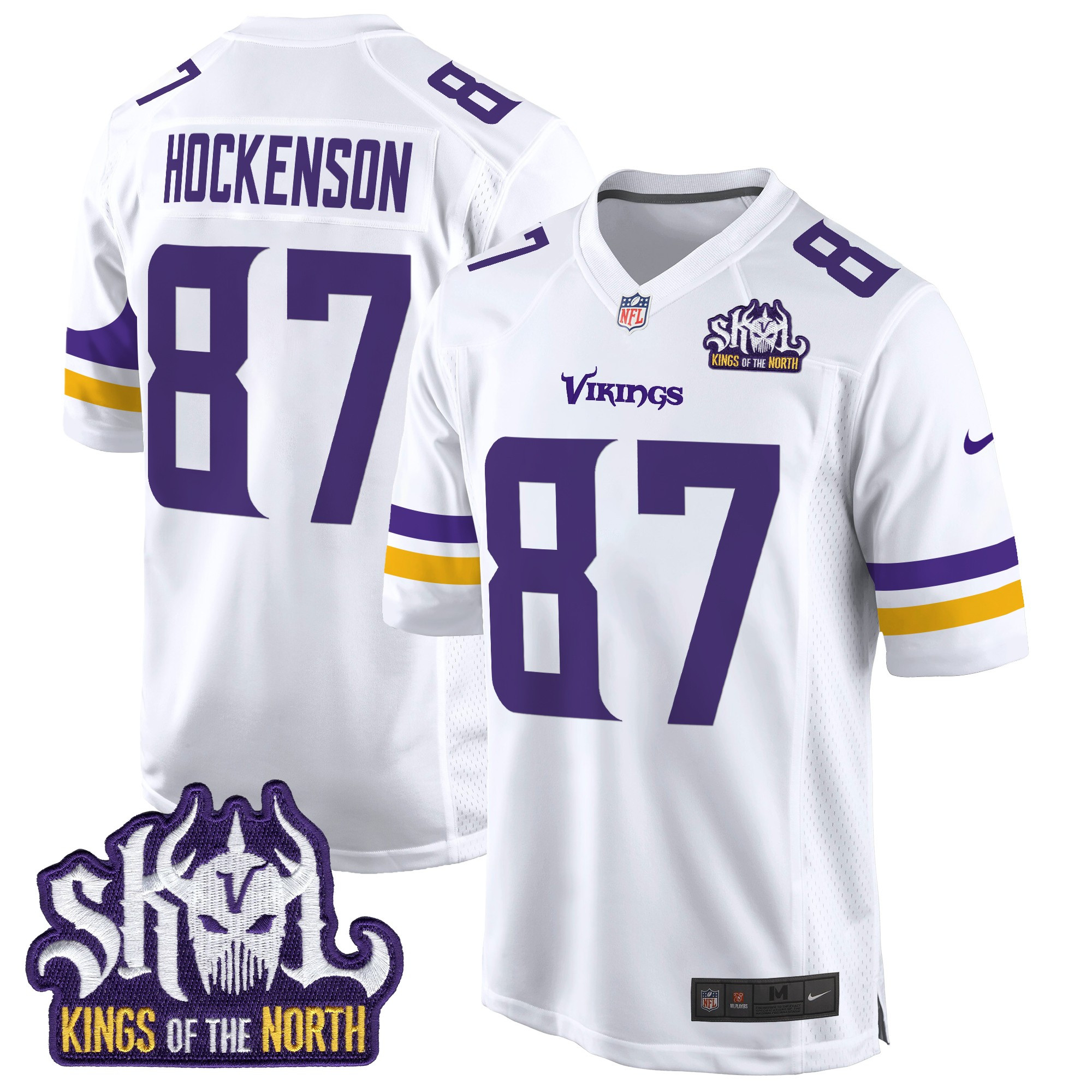 Men's Minnesota Vikings King Of The North Patch Game Jersey - All Stitched - Image 45