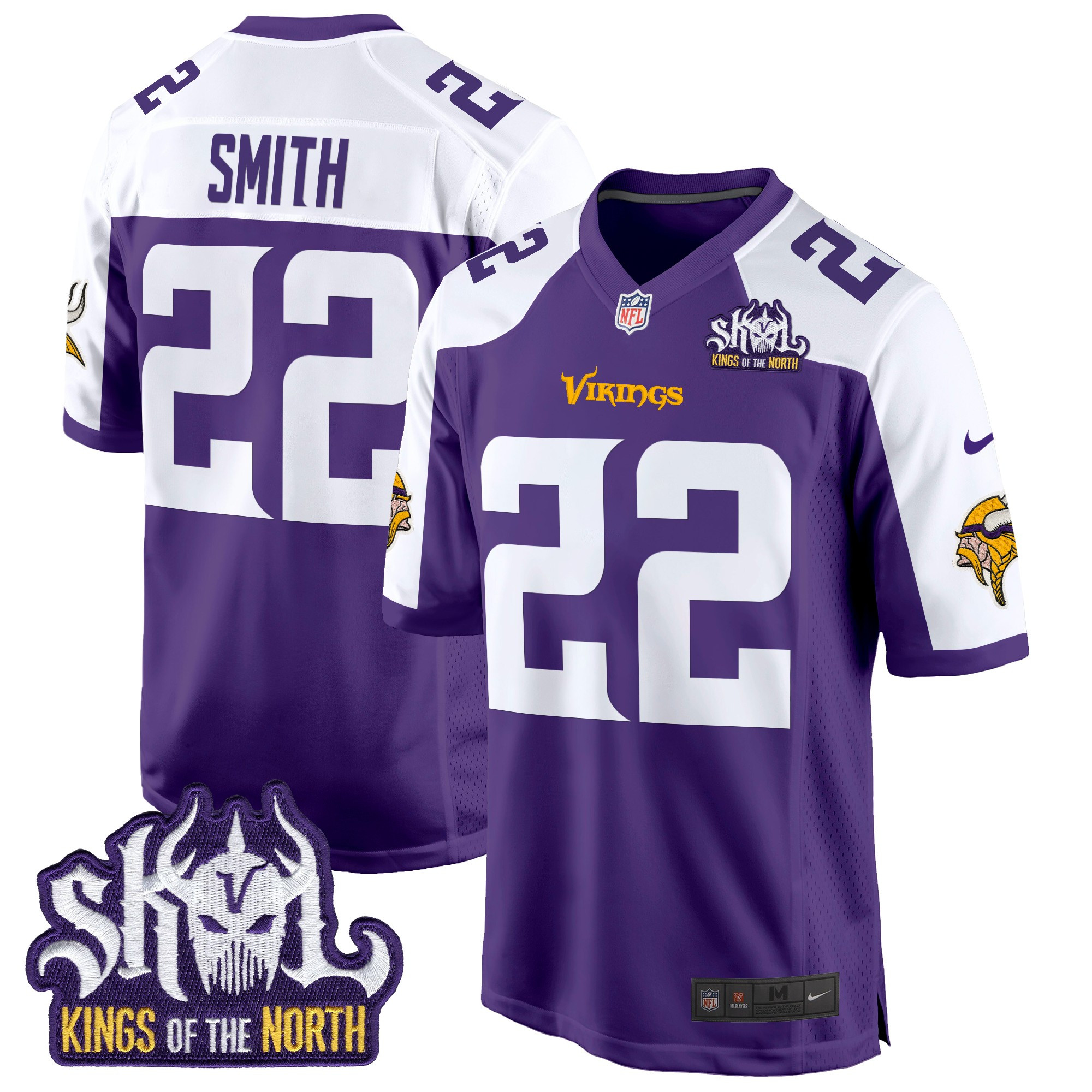 Men's Minnesota Vikings King Of The North Patch Game Jersey - All Stitched - Image 17